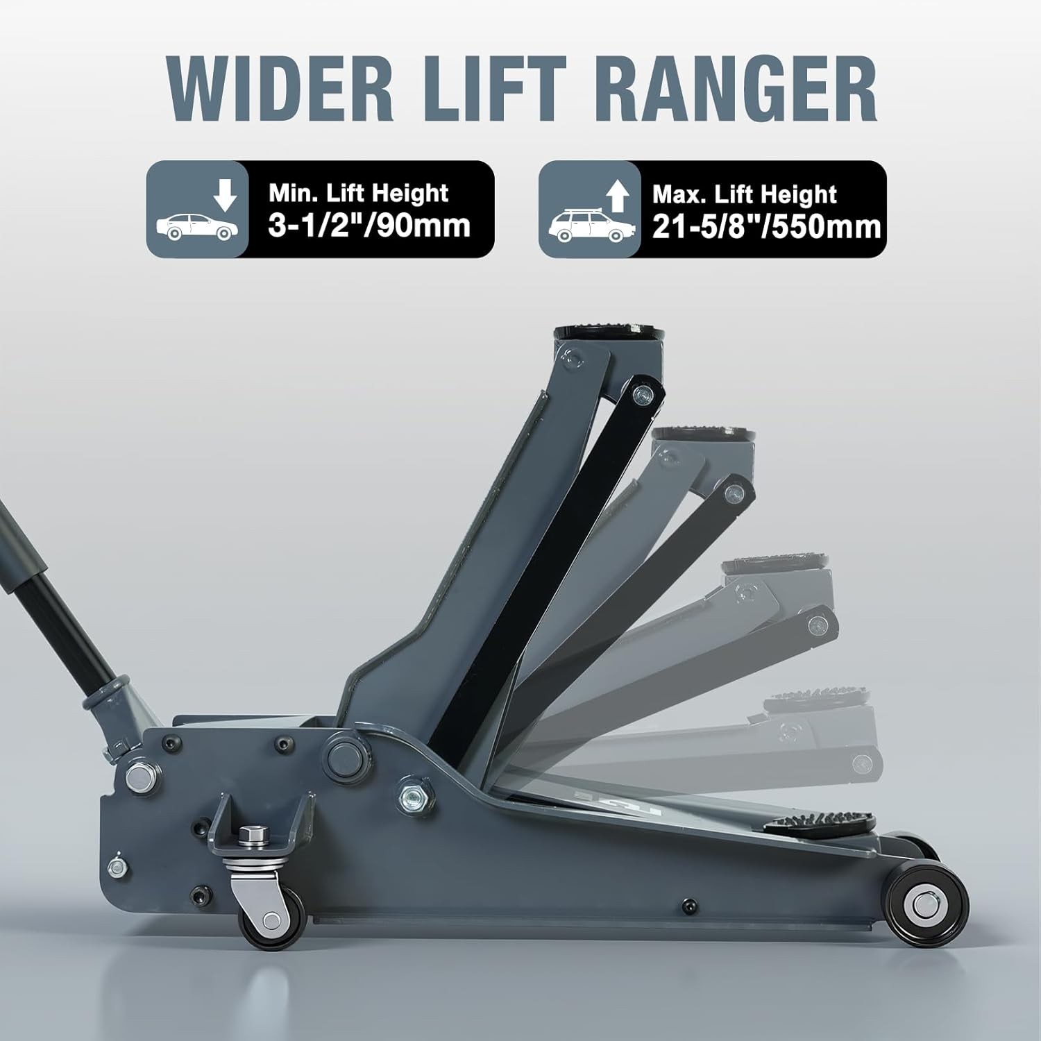 5 Ton Floor Jack Hydraulic Low Profile Floor Jack Lift Pump, , 5 Ton Grey