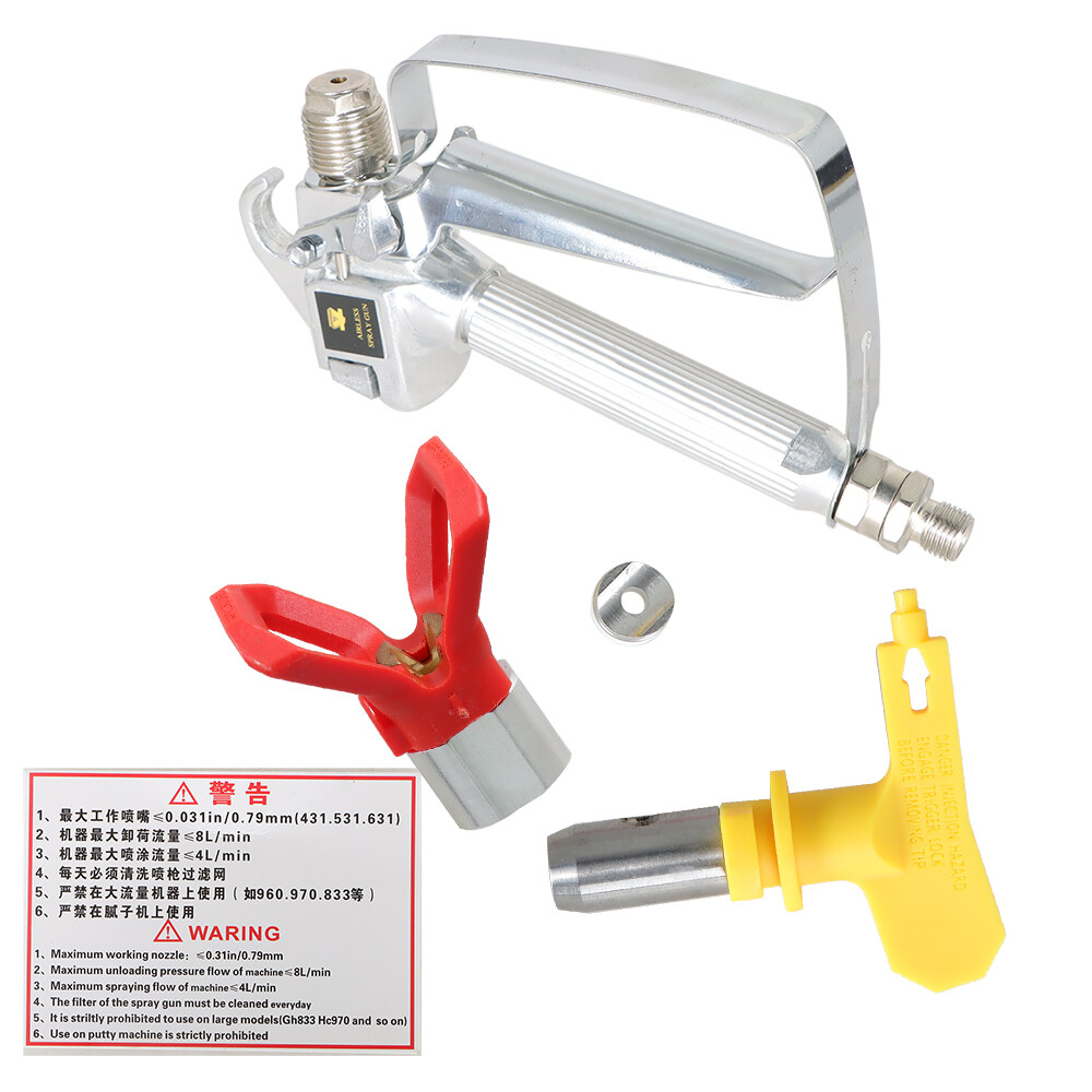 3600PSI Airless Paint Spray Gun 517 Spray Tip + Nozzle Guard for Sprayers