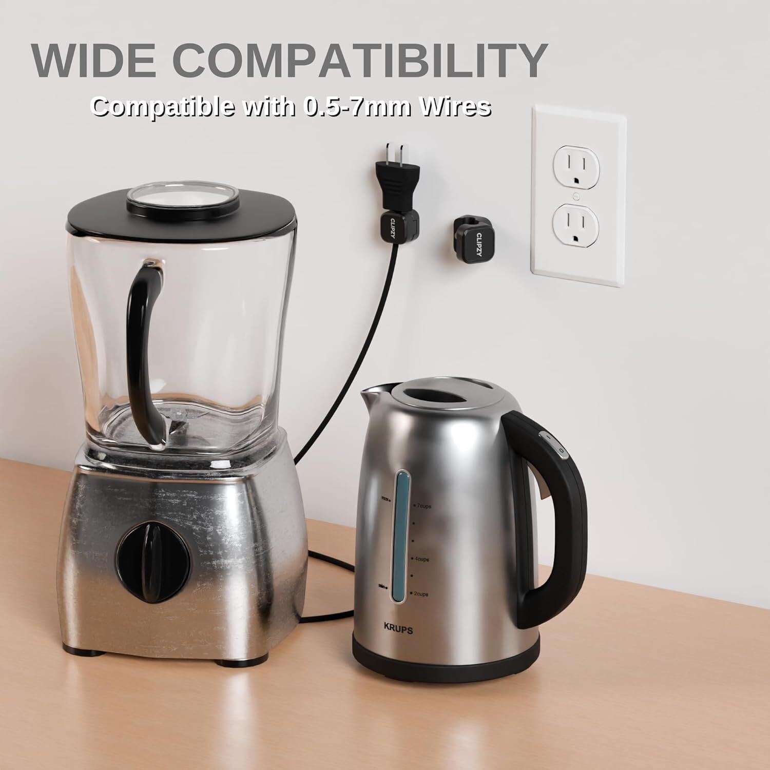 Clipzy 6 Pack Magnetic Cable Clips & Cord Holder, Under Desk Cable Management