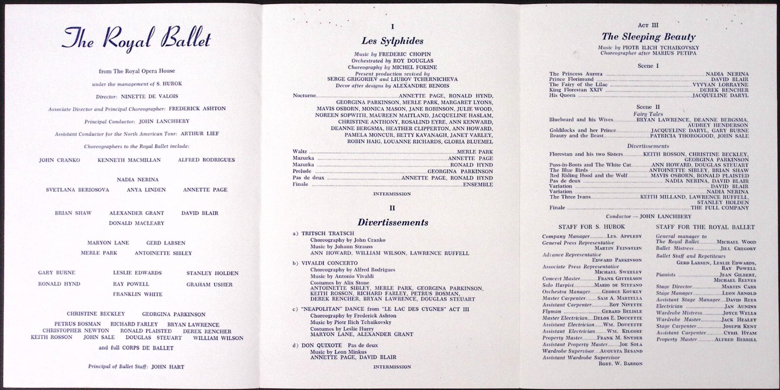 1960 The Royal Ballet Lowe's Capitol Theater Sleeping Beauty Souvenir Program