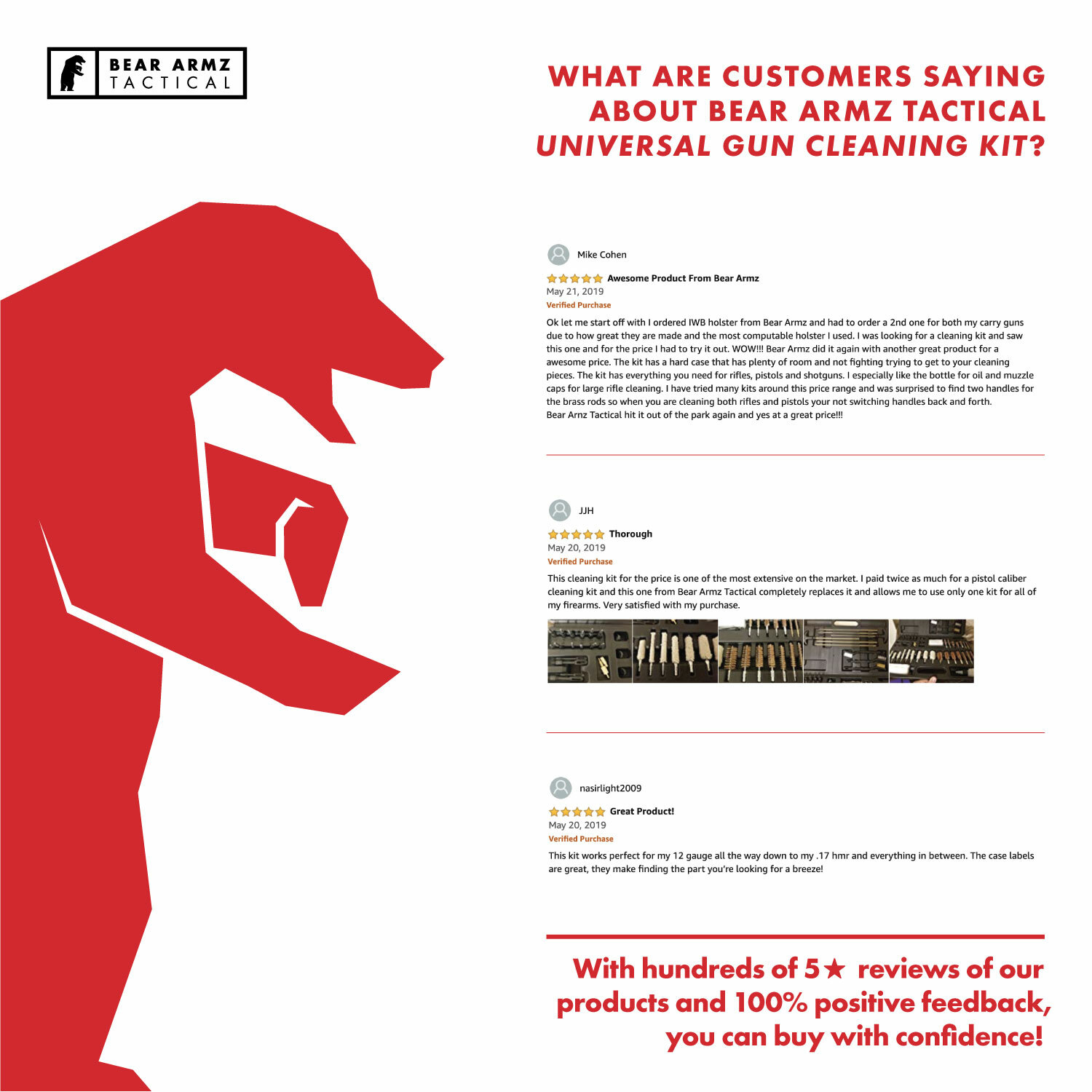 Universal Gun Cleaning Kit for Rifle Pistol Shotgun Muzzleloader for any Caliber