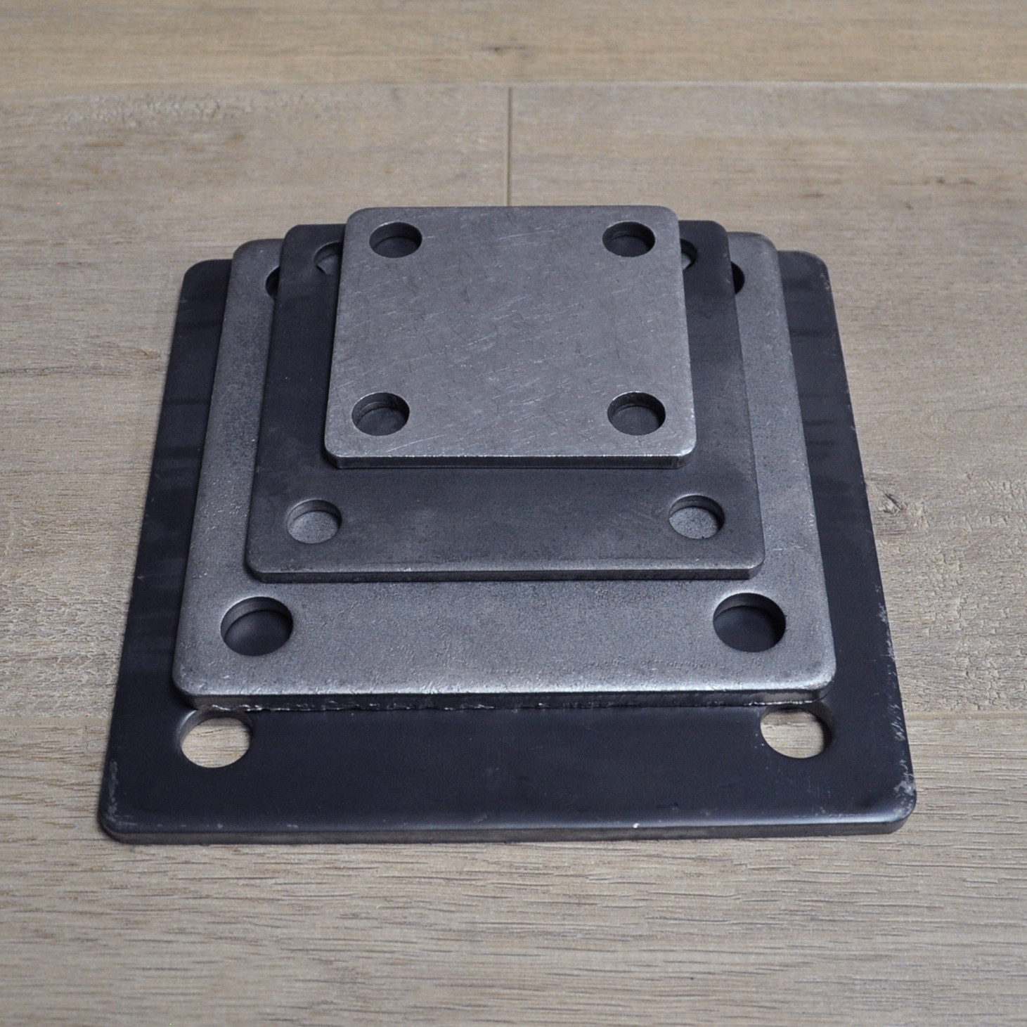 FLAT SQUARE STEEL BASE PLATES WITH 4 HOLES | 3x3 4x4 5x5 6x6 8x8 | QTY Discounts