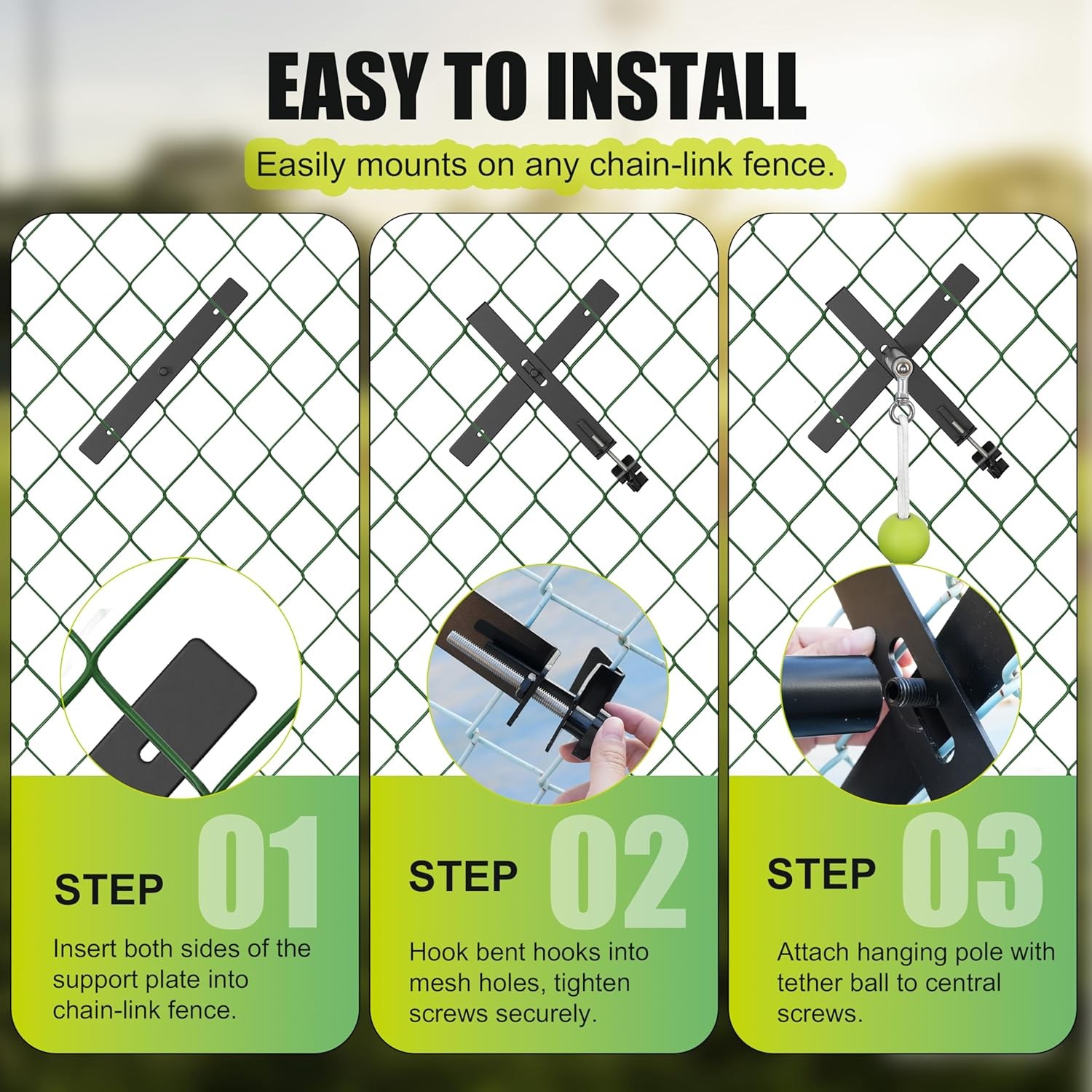 Portable Baseball/Softball Swing Trainer with Auto Reset Tethered Ball