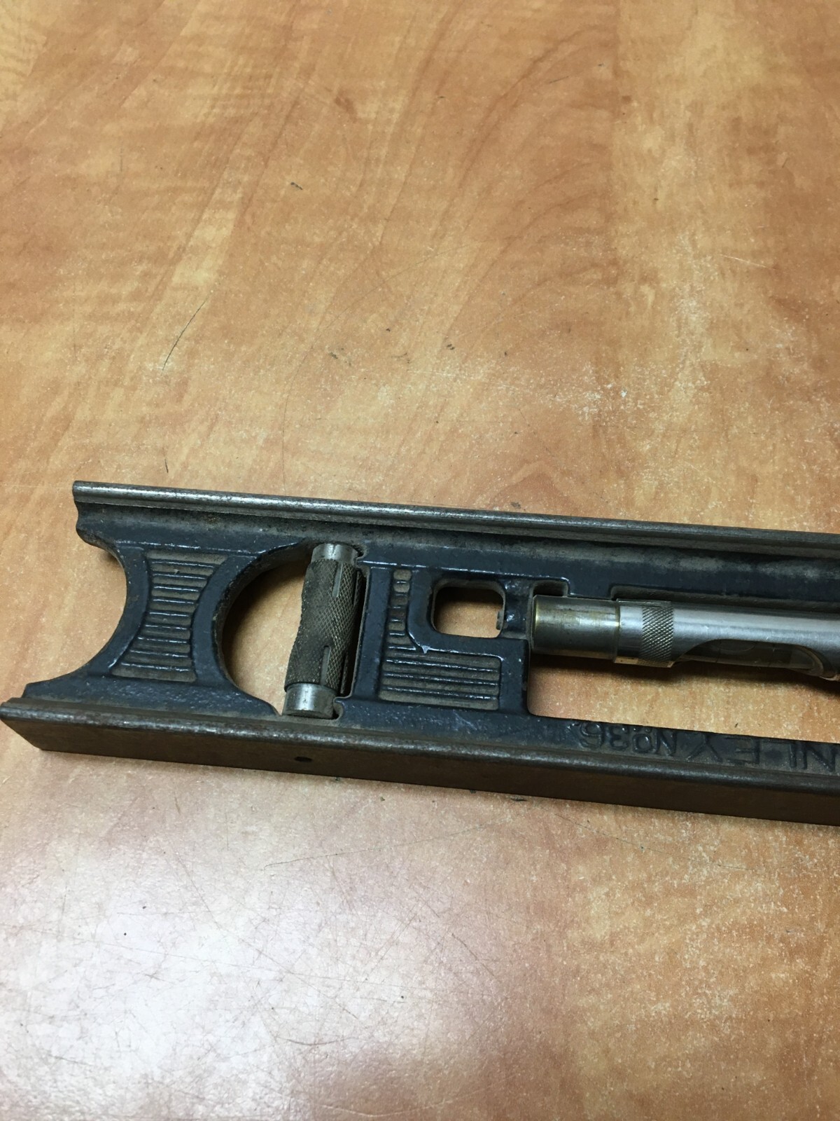 Stanley No. 36 Cast Iron Level 12" Long 3 Vials Vintage