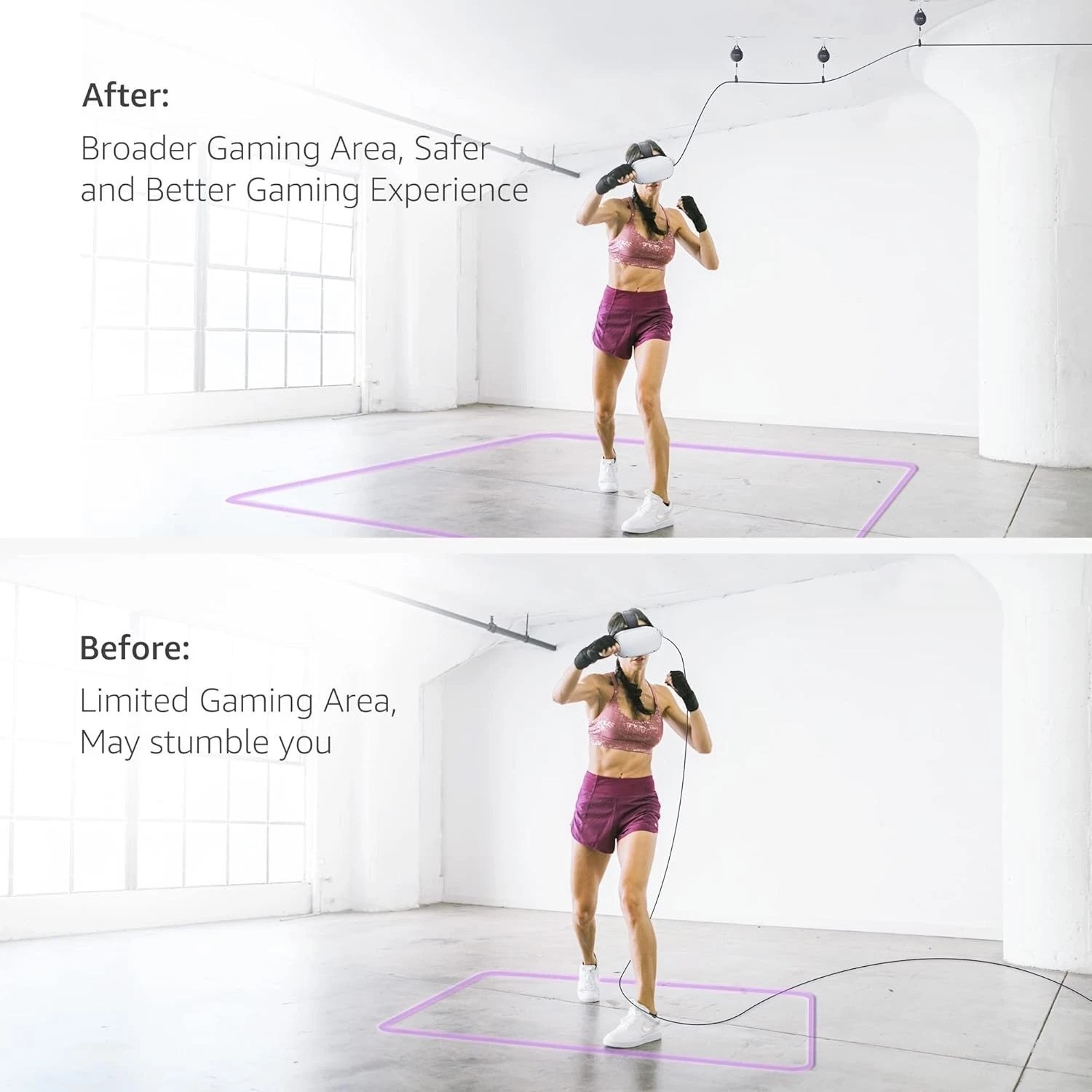 Quieter VR Pulley System - 6-Pack Cable Organizer for Quest & Pico Headsets