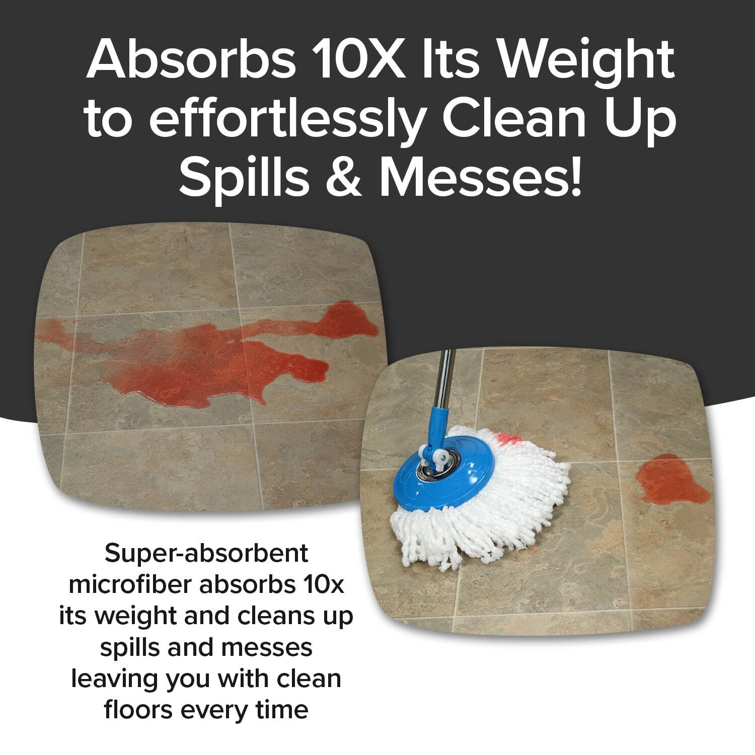 Hurricane Spin Mop Home Cleaning System by BulbHead, Floor Mop with Bucket