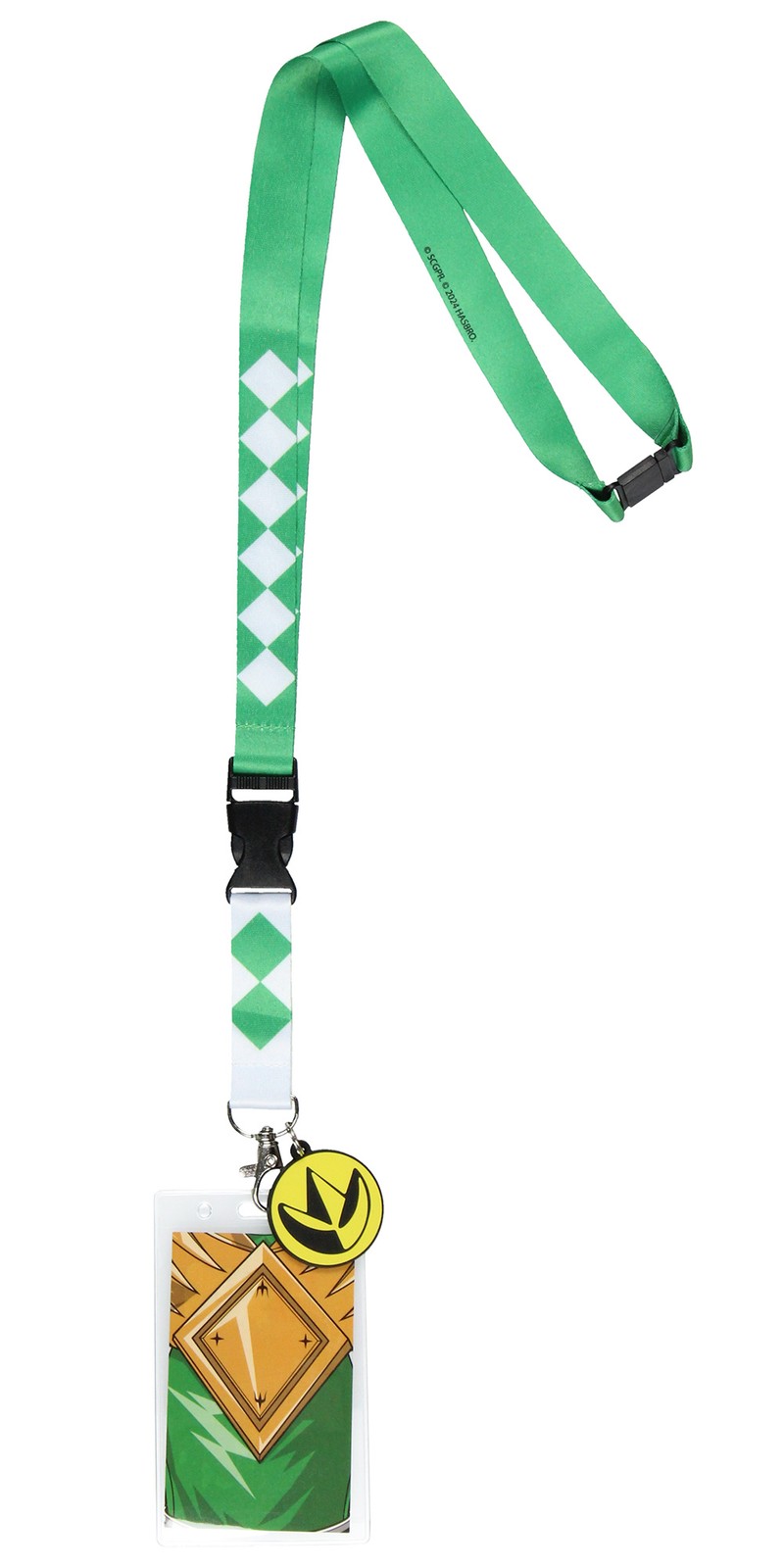 Power Rangers Green Ranger ID Lanyard Badge Holder w Dragonzord Rubber Pendant