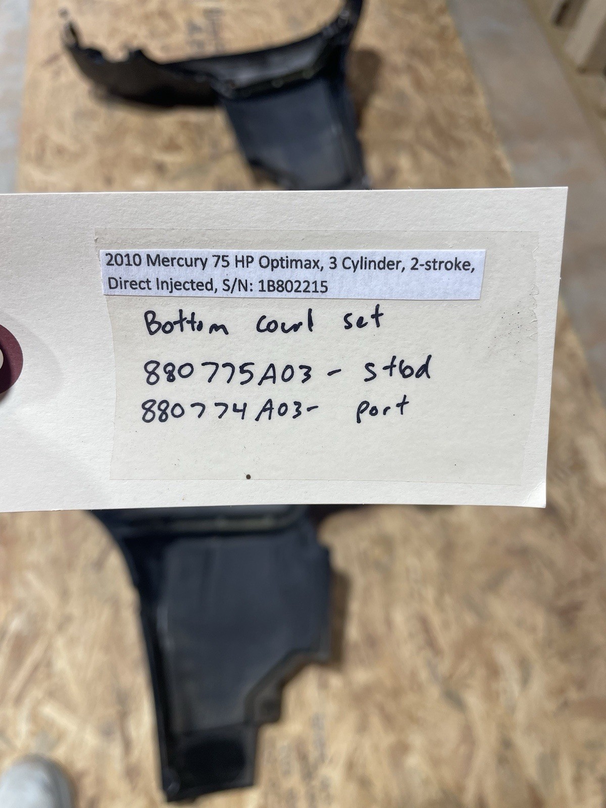 Mercury Lower Side Bottom Cowl Cowling Chap Set 75 90 115 HP 1.5L Optimax