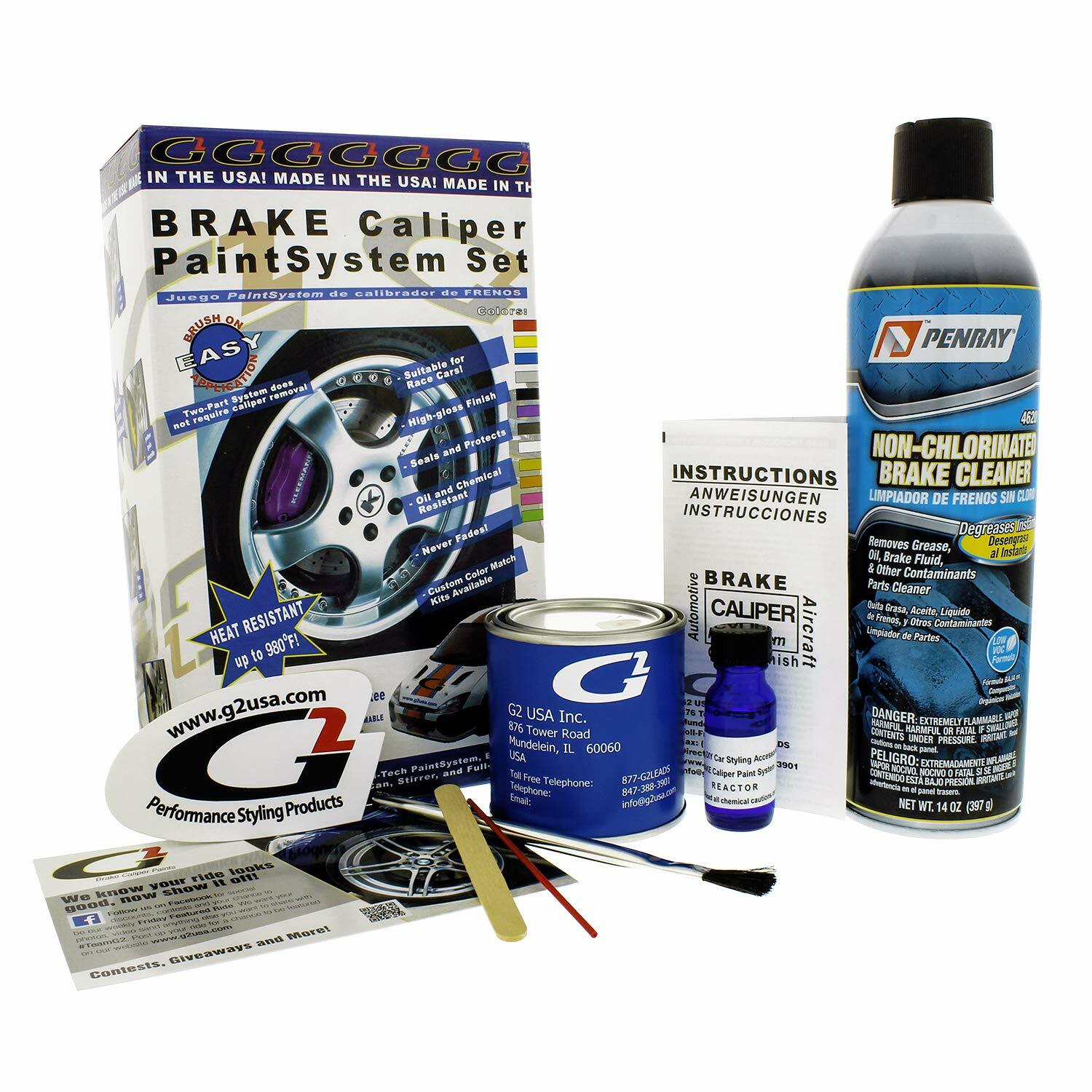 RED G2 BRAKE CALIPER PAINT EPOXY STYLE KIT HIGH HEAT MADE IN USA FREE SHIP