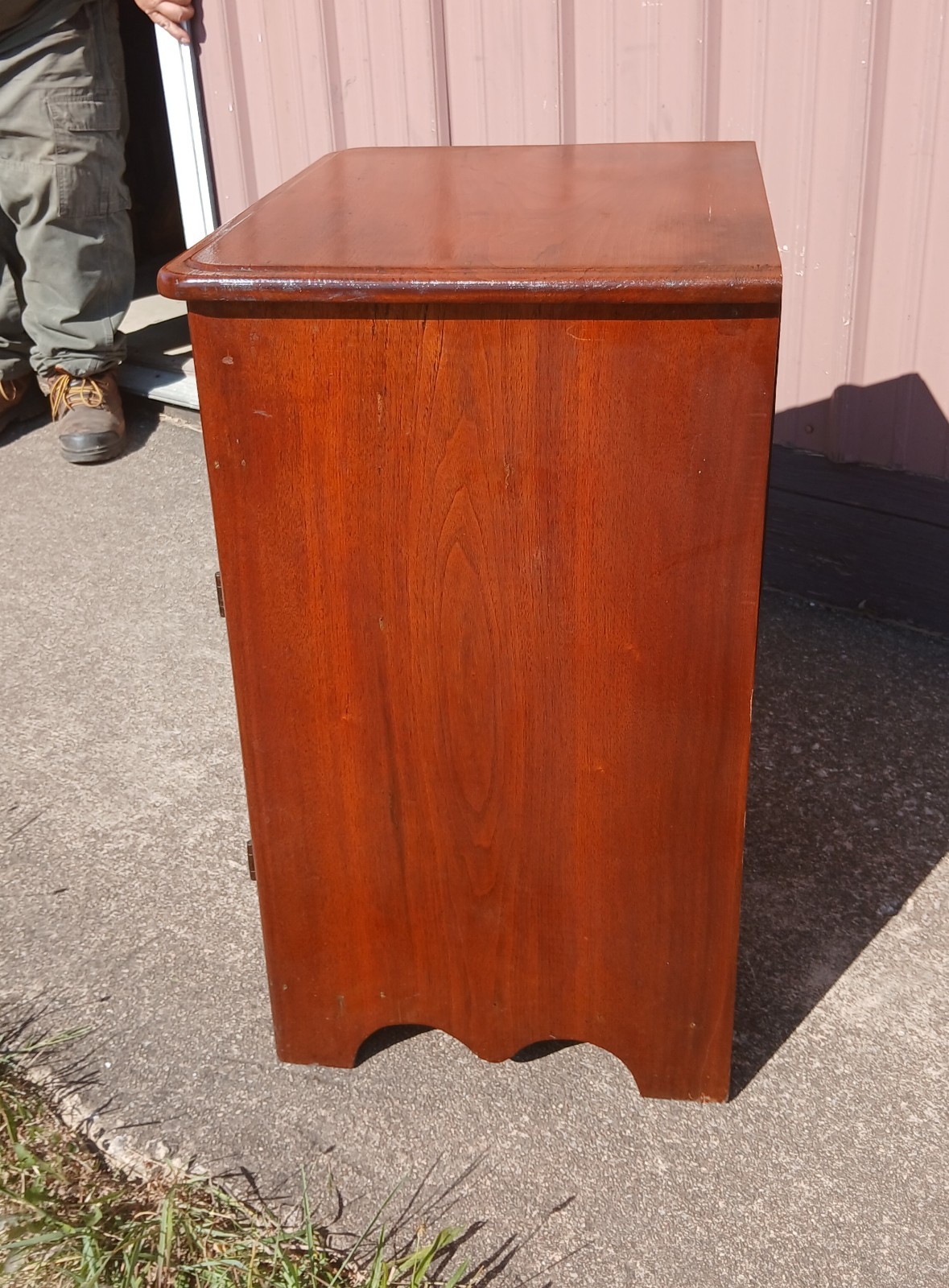 Antique Walnut One Door Wash Stand Commode with Drawer 1870s