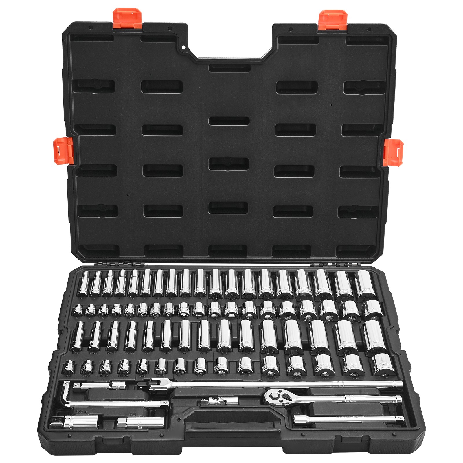 VEVOR Socket Set Socket and Ratchet Set 76 Pieces 3/8 inch Drive for Auto Repair