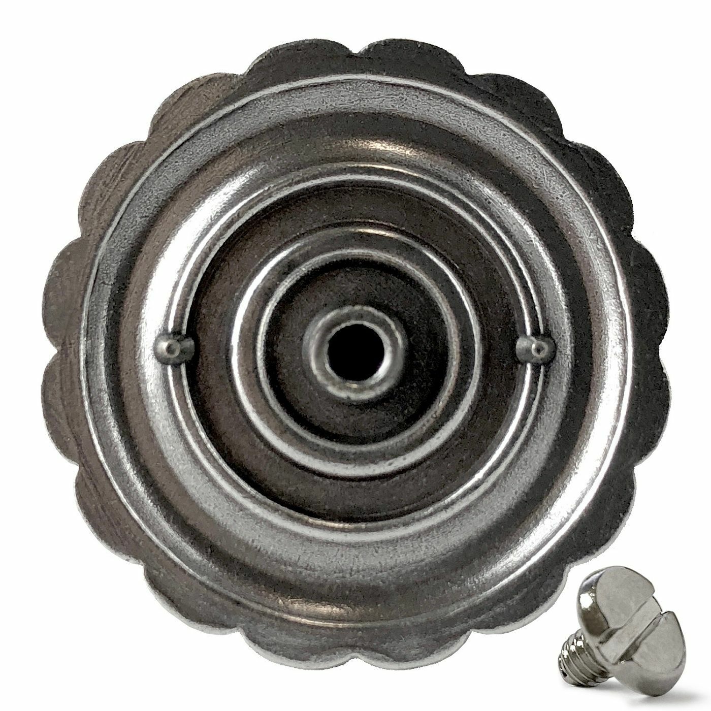 WESTERN LEATHER CRAFT TACK ANTIQUE GOLD ENGRAVED SUNFLOWER CONCHO screw back