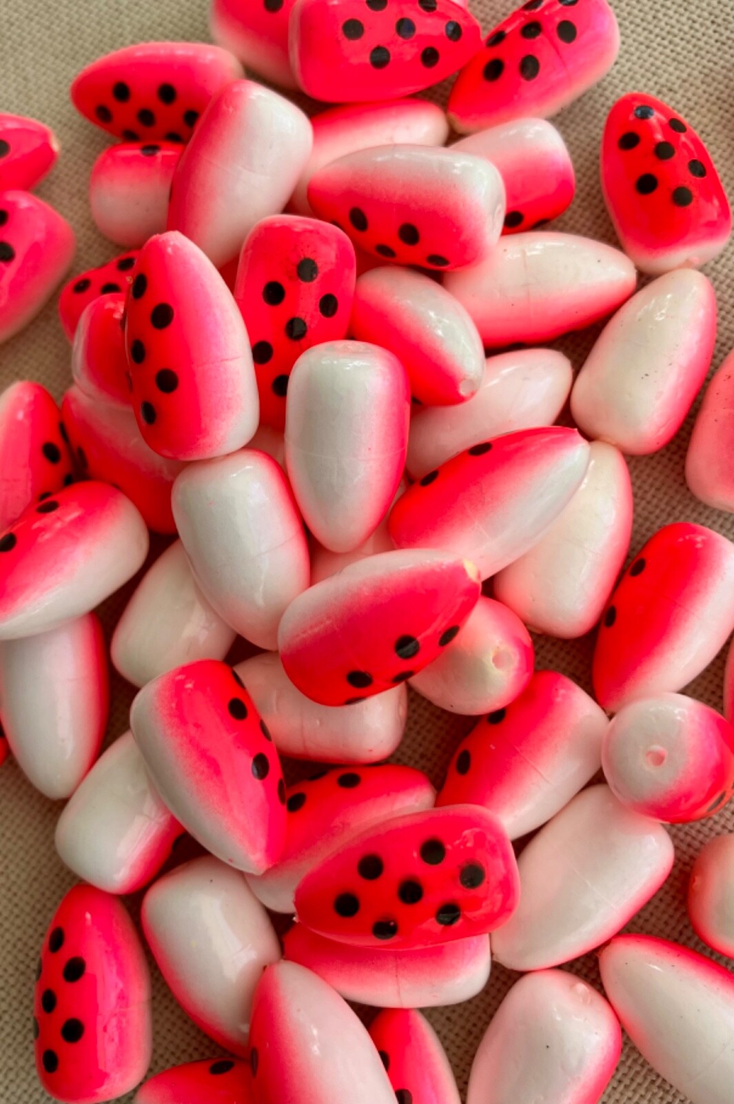 Bullet Floats, pompano surf fishing, custom colors, 20 pack (20mm)