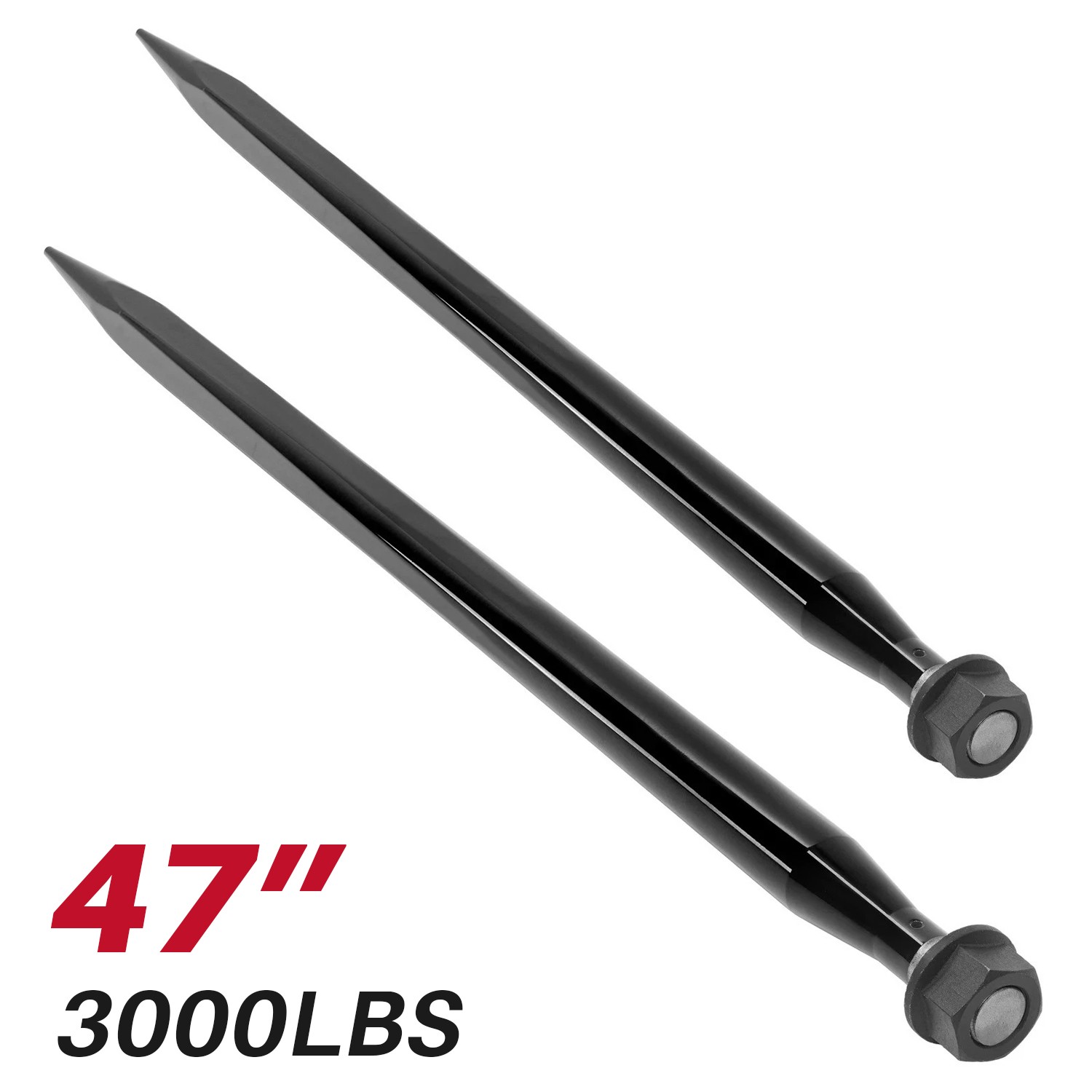 2PCS 3000lbs Cap 47" Square Hay Bale Spear Spike Fork For Tractor Loader Bobcat