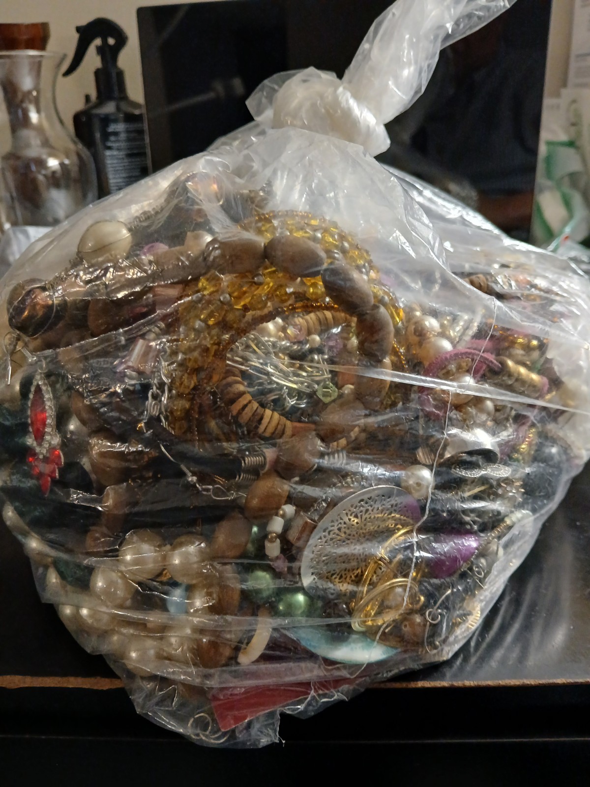 Almost 8 Lbs. Jewelry Grabbag Some Wearable Some Tangled All Great For Crafting