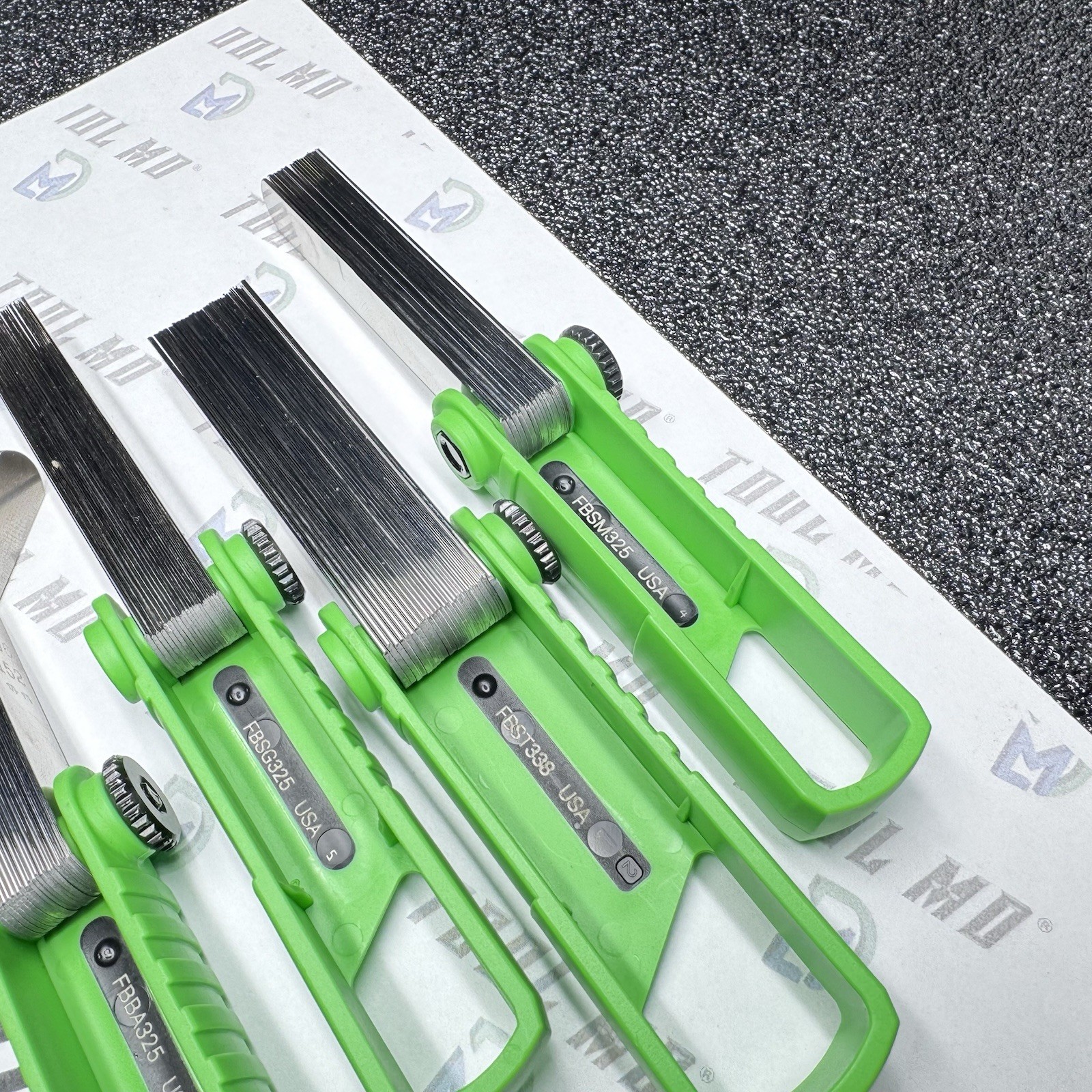 Snap-on Tools USA NEW GREEN 4pc Offset 45° & Straight Feeler Gauge Blade Sets