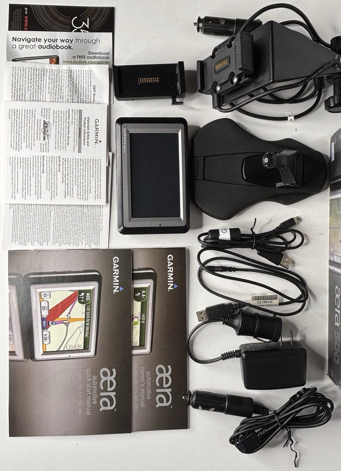 Garmin Aera 500 Portable Aviation Plane GPS Accessories Yoke Mount Cradle Bundle