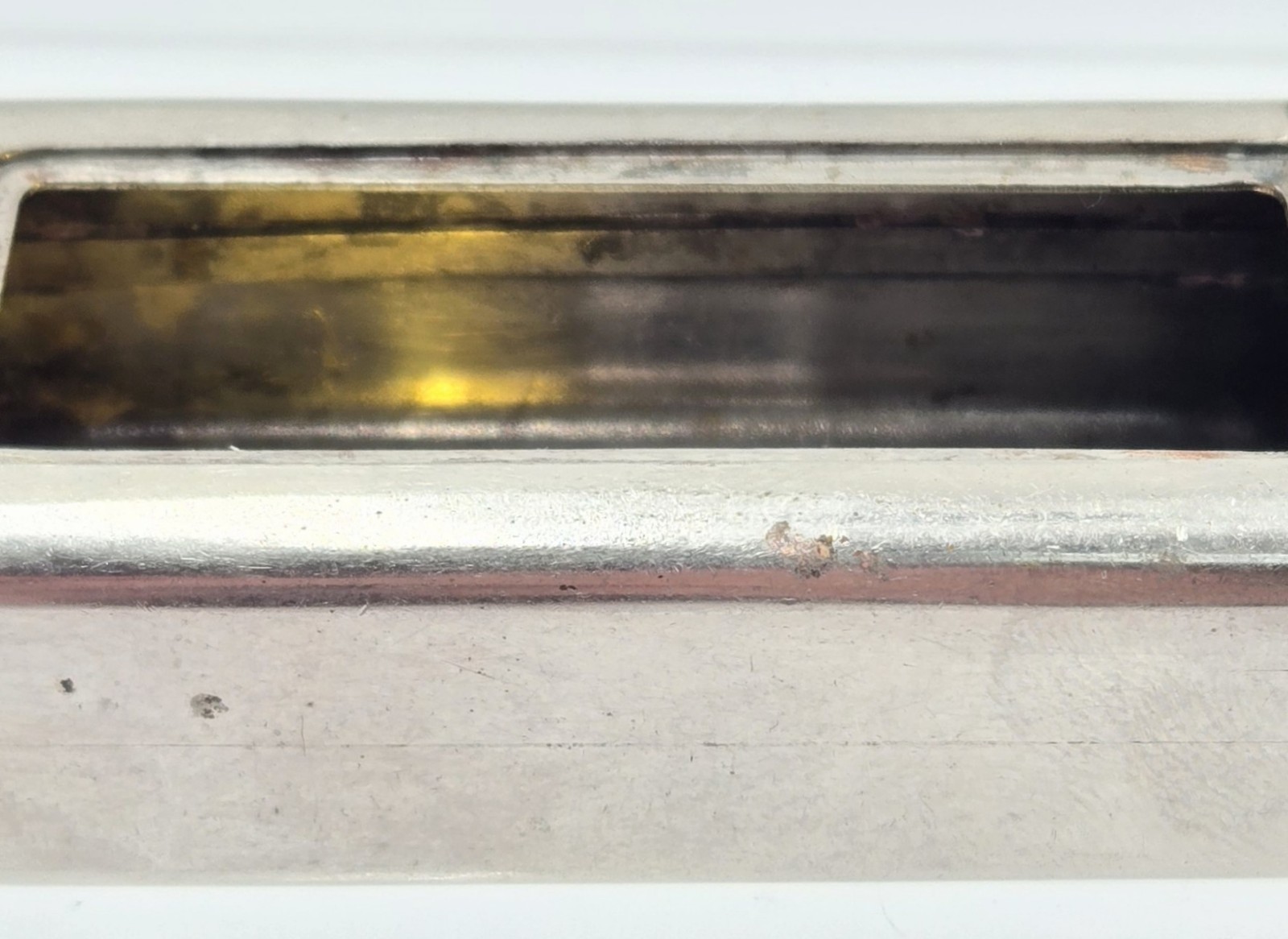 WWI Era Nickel-Plated Brass Trench Vesta Case – Rare Match-Holder Lid – MINT...