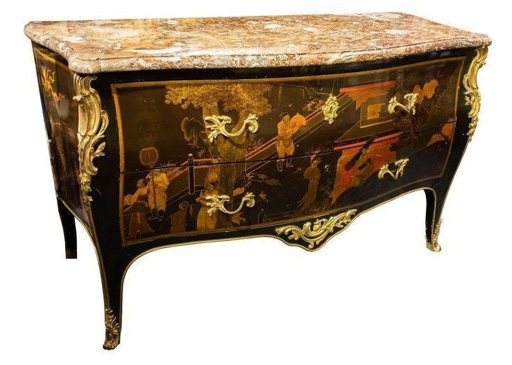 Louis XV Style Chinoiserie Lacquered Commode - Jeanselme of Paris