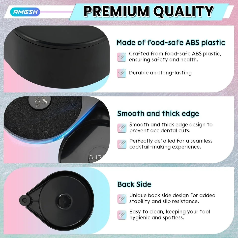 3-Tier Bar Glass Rimmer Bartender Tool with Sponge | Margarita Salt Rimmer Set,S