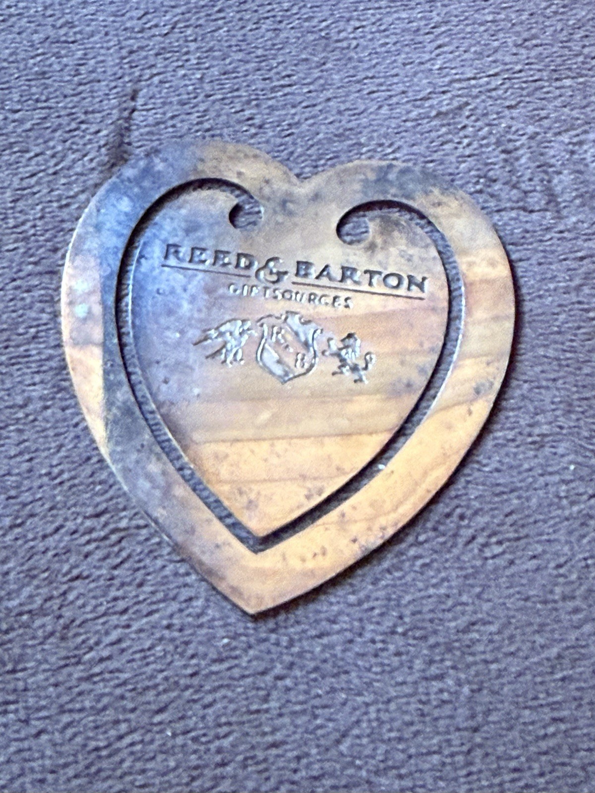 Vintage Reed & Barton Silver plated metal Heart shaped Bookmark