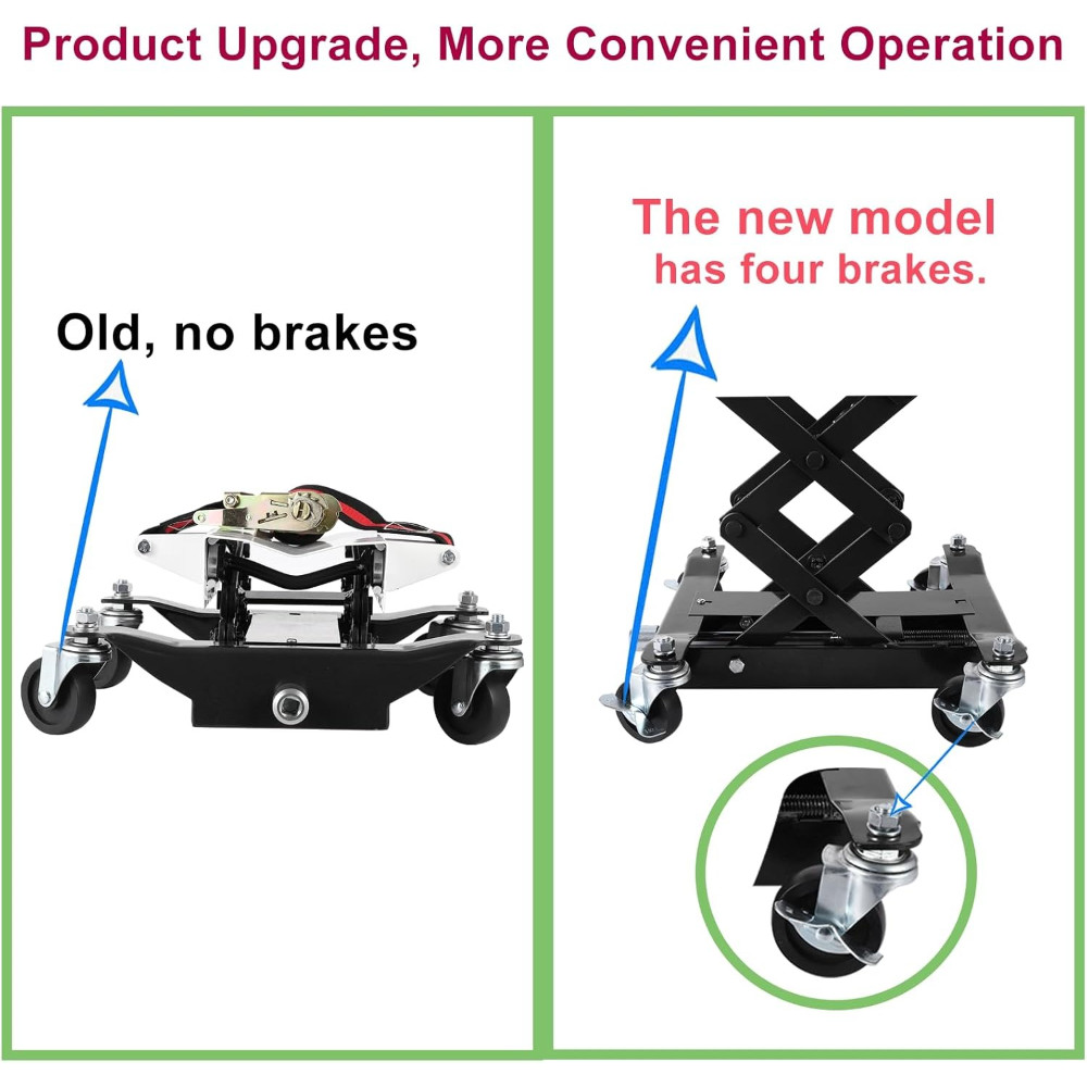 450 LBS Low Profile Transmission Jack with 7-23" Height Range & Safety Straps