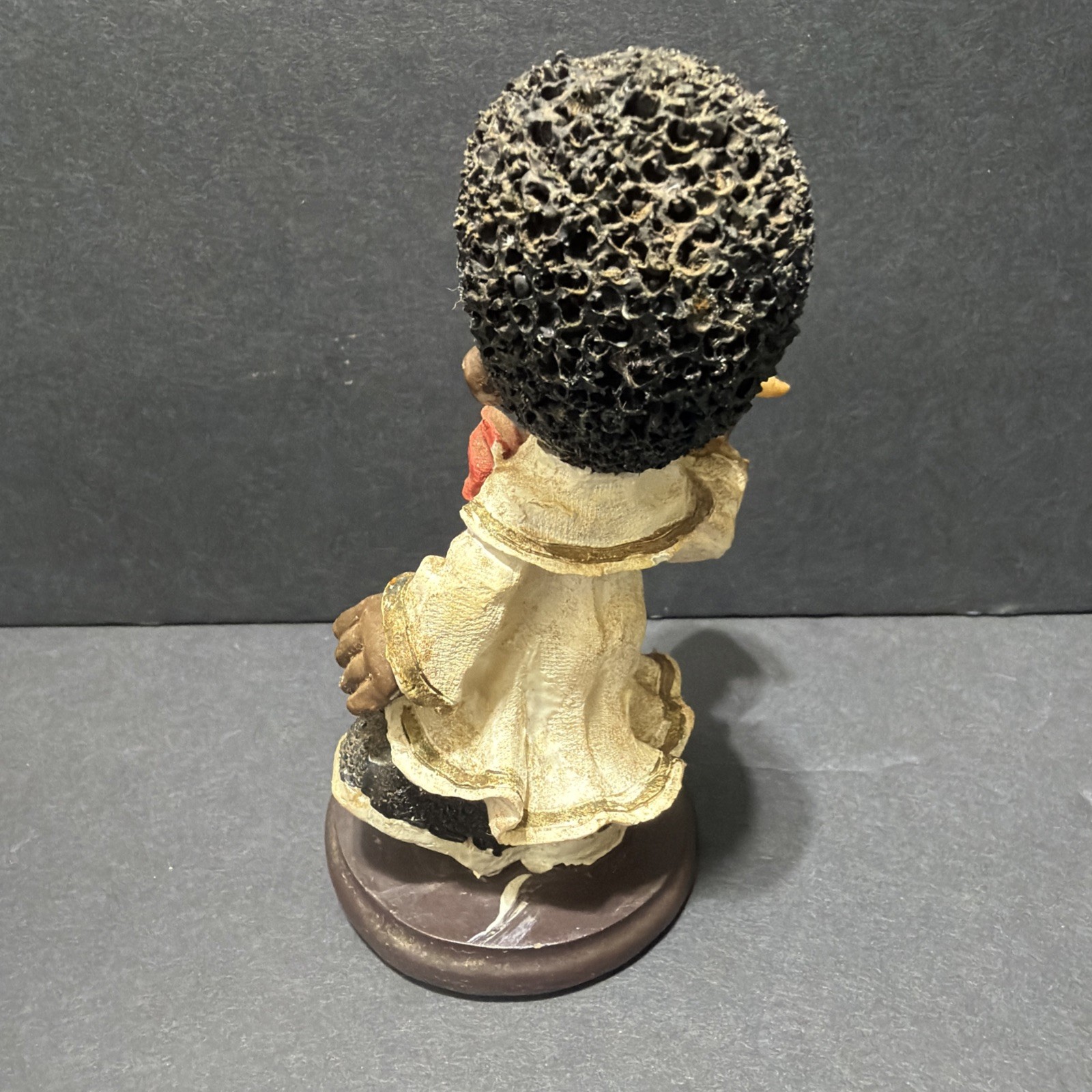 Vintage Black Americana Choir Children Singing Figurines Pair Resin Church #24