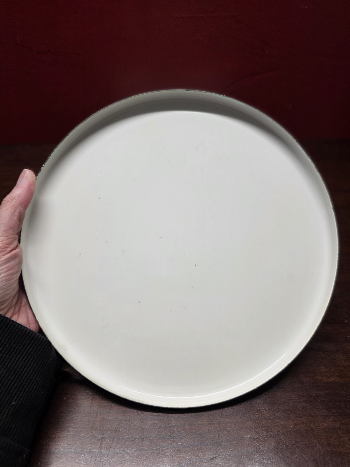 2- vintage enamel stove top burner Covers 10" Fruits Pear Peach