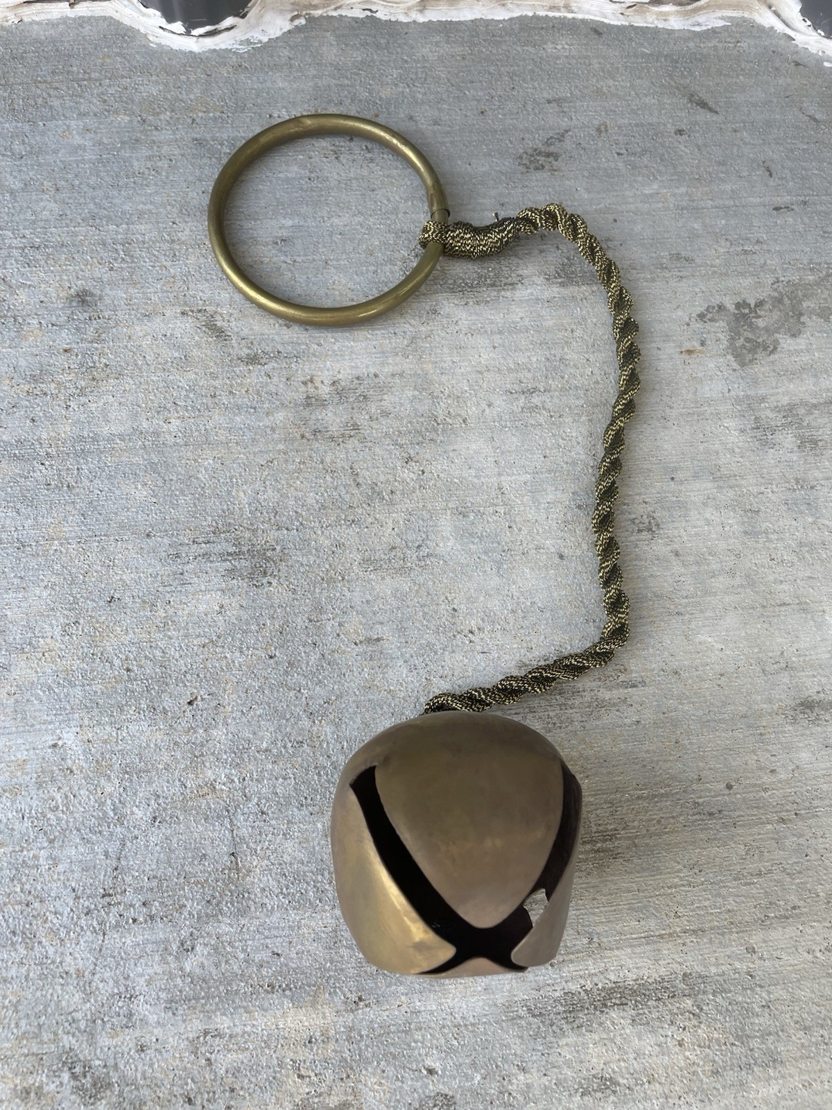 Vintage Brass Sleigh Jingle Bell Decor Christmas NL