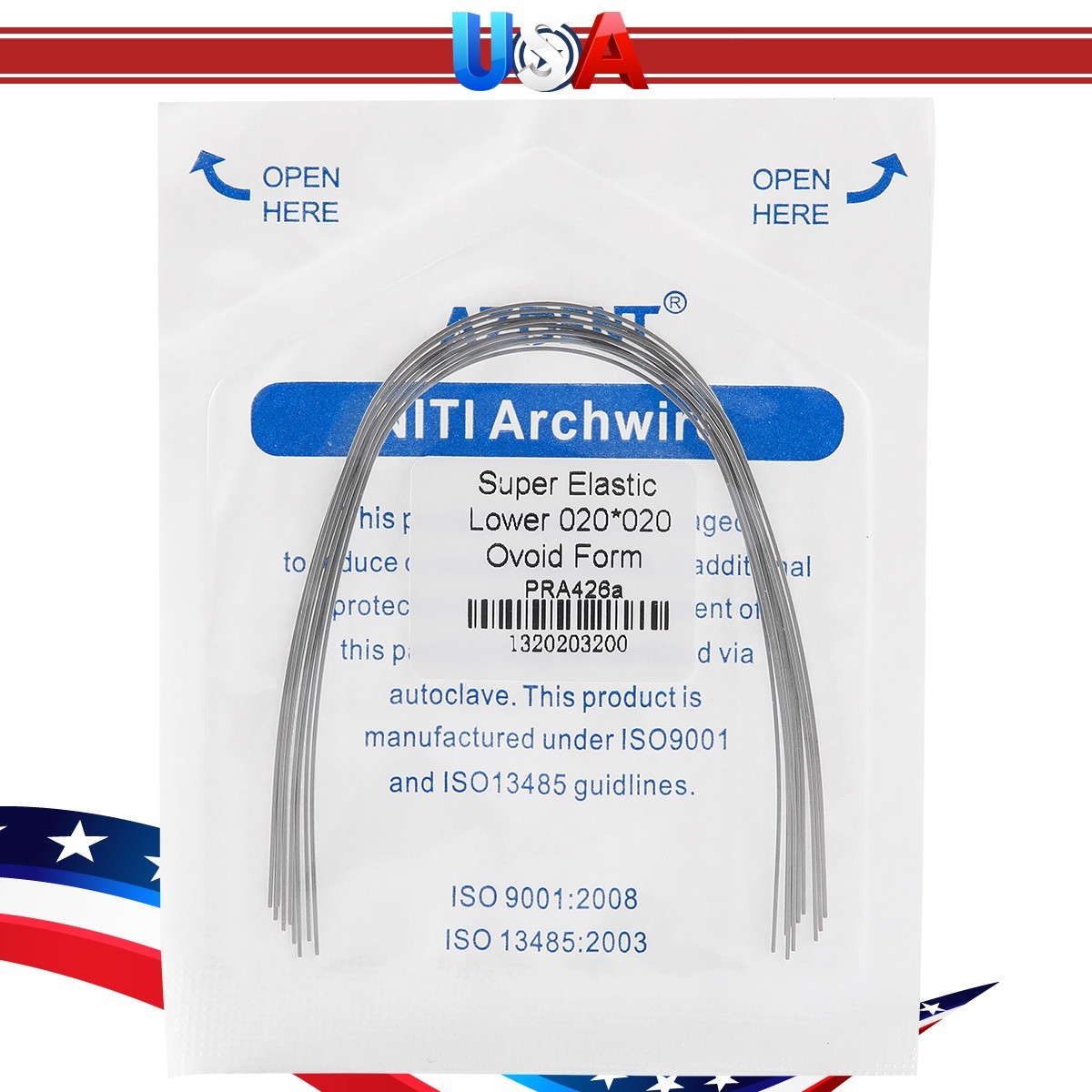 AZDENT Dental Ortho Braces Super Elastic Niti Ovoid Form Rectangular Arch Wires