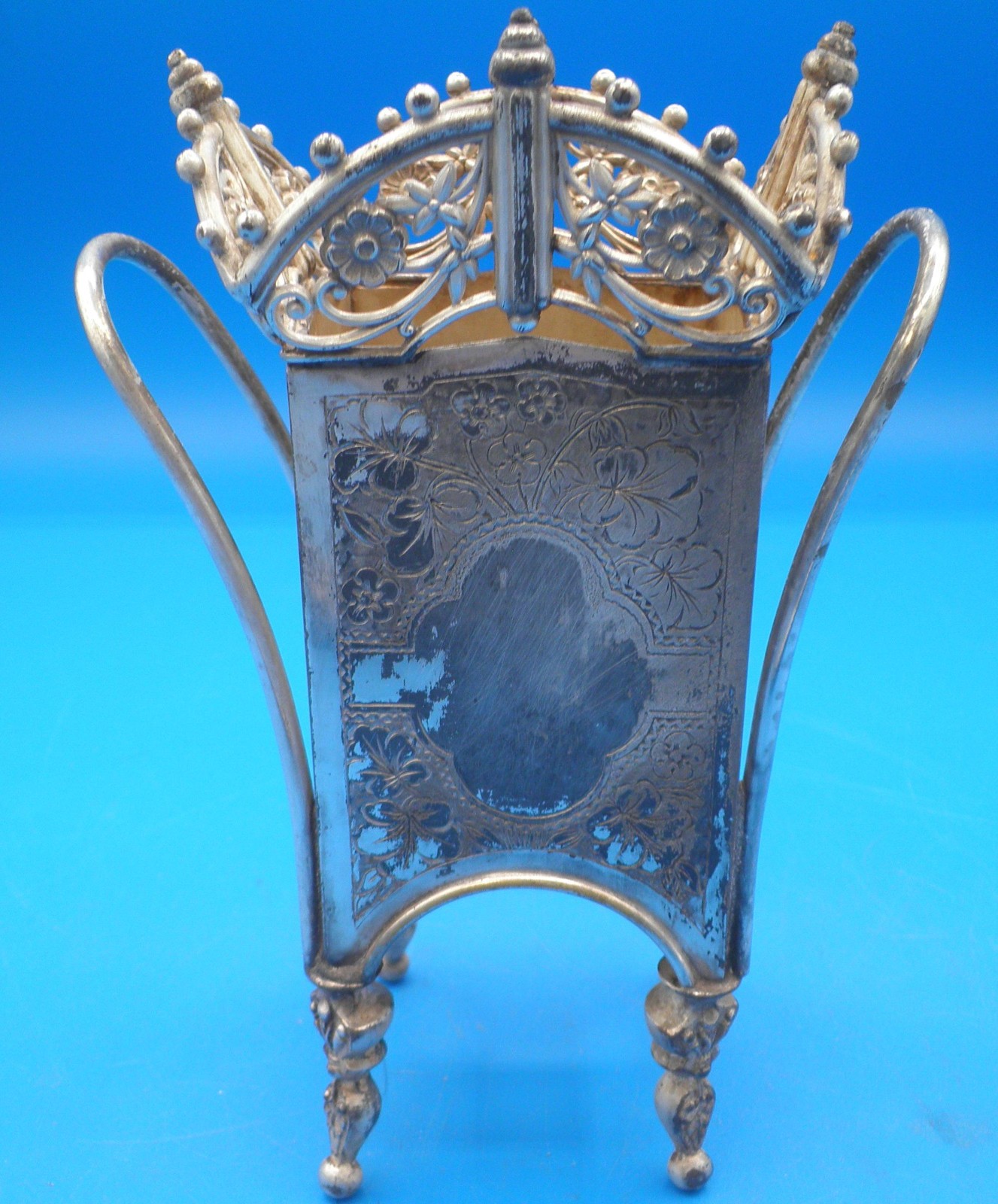 James Tufts Victorian business card holder silver plate