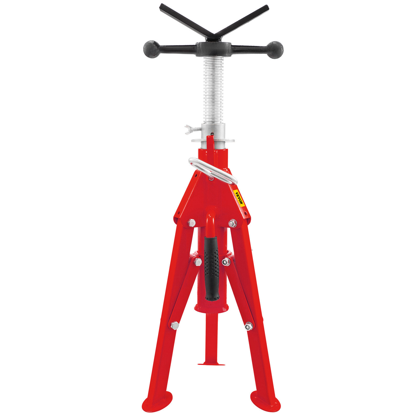 VEVOR V-Head Pipe Stand Folding Tripod Adjustable Height 20"-37" 2500Lb Steel