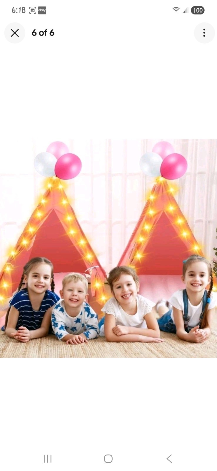 🏕️ ⭐ Windyun 2-Pack Kids Teepee Tent Sleepover Party Set – Pink