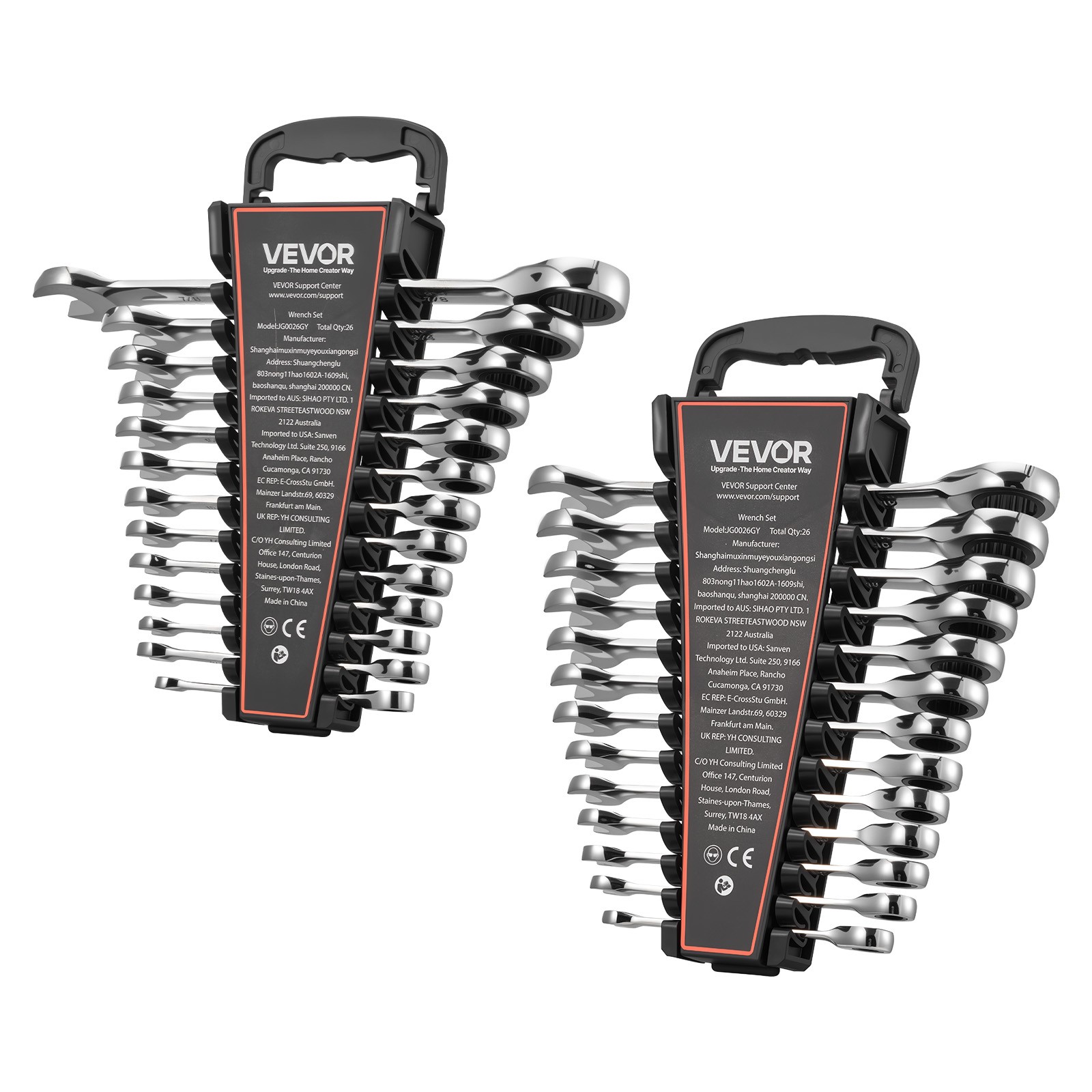 VEVOR Combination Wrench Set Ratcheting Wrench Set 26-Piece SAE Metric Repairs