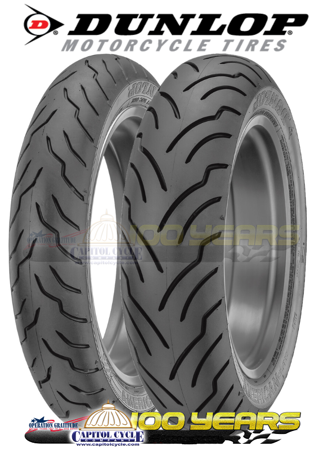 DUNLOP AMERICAN ELITE BLACKWALL HARLEY TIRE SET 130/80B17 180/65B16 2 TIRES