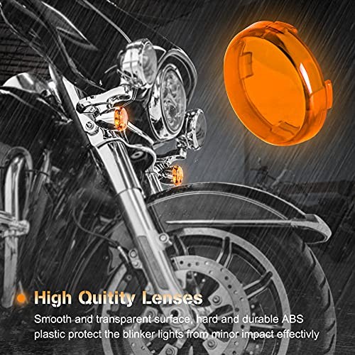 Bullet Turn Signal Light Lens Cover Compatible with Harley Sportster Amber+Red