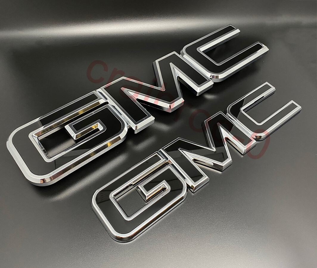 2015-2019 GMC Sierra 1500 2500HD 3500HD Front Grille Tailgate Rear Emblem 2pcs
