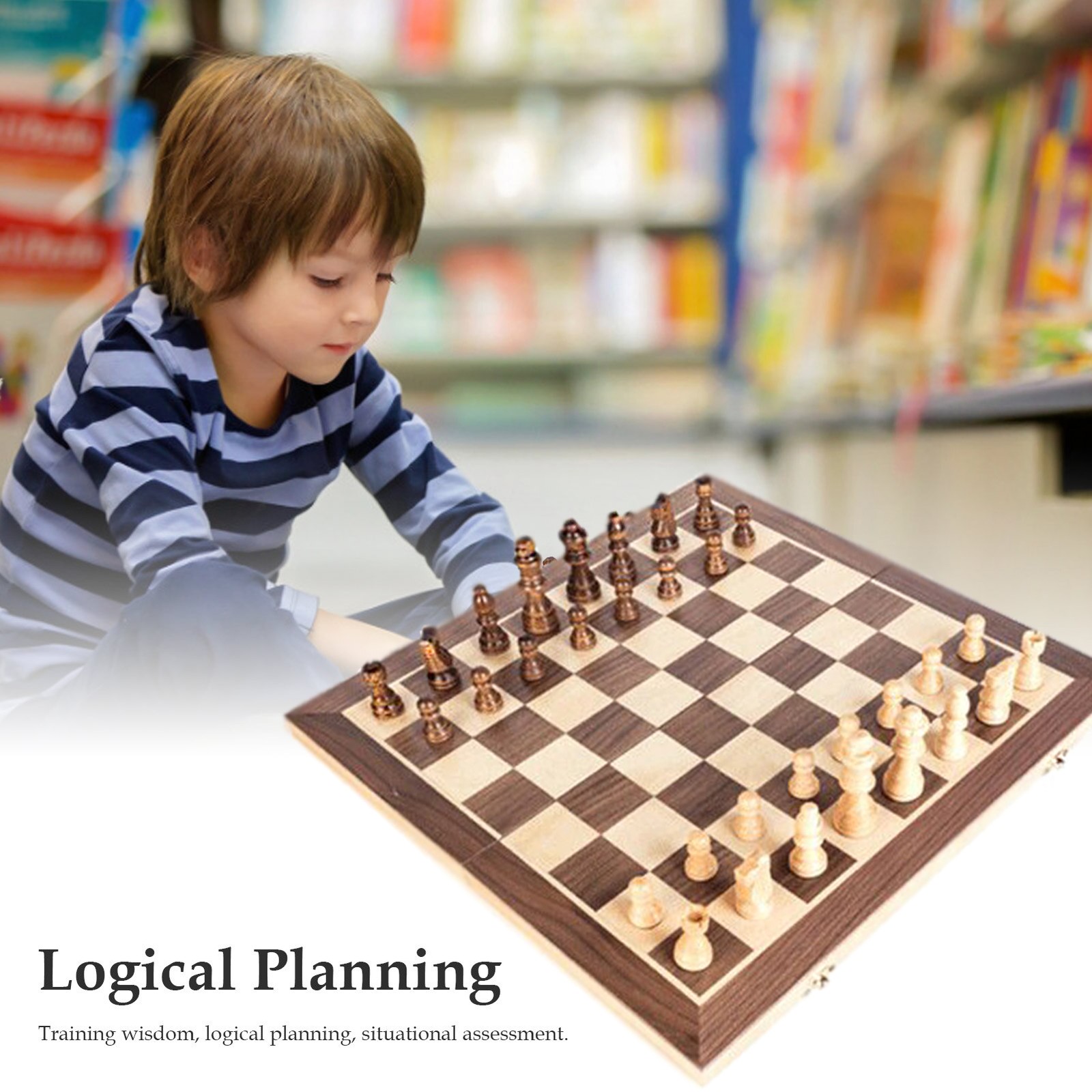 Chess Set Chess Board Game Kids Folding Chess Board 15 in Family Game Set Age 6+