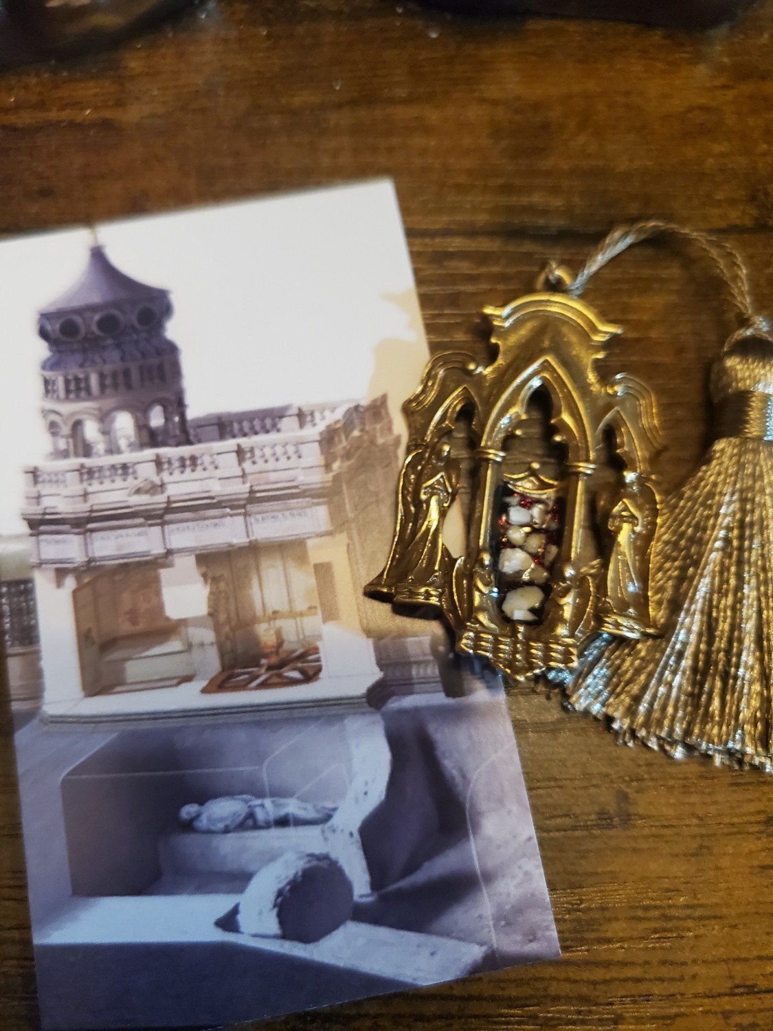 Tomb of Jesus Prayer Medallion with Stones From Tomb of Jesus Holy Sepulchre