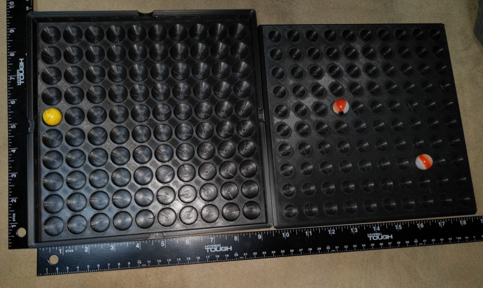 NO MARBLES - 100x 20mm Marbles Display Storage Sorting Tray Case