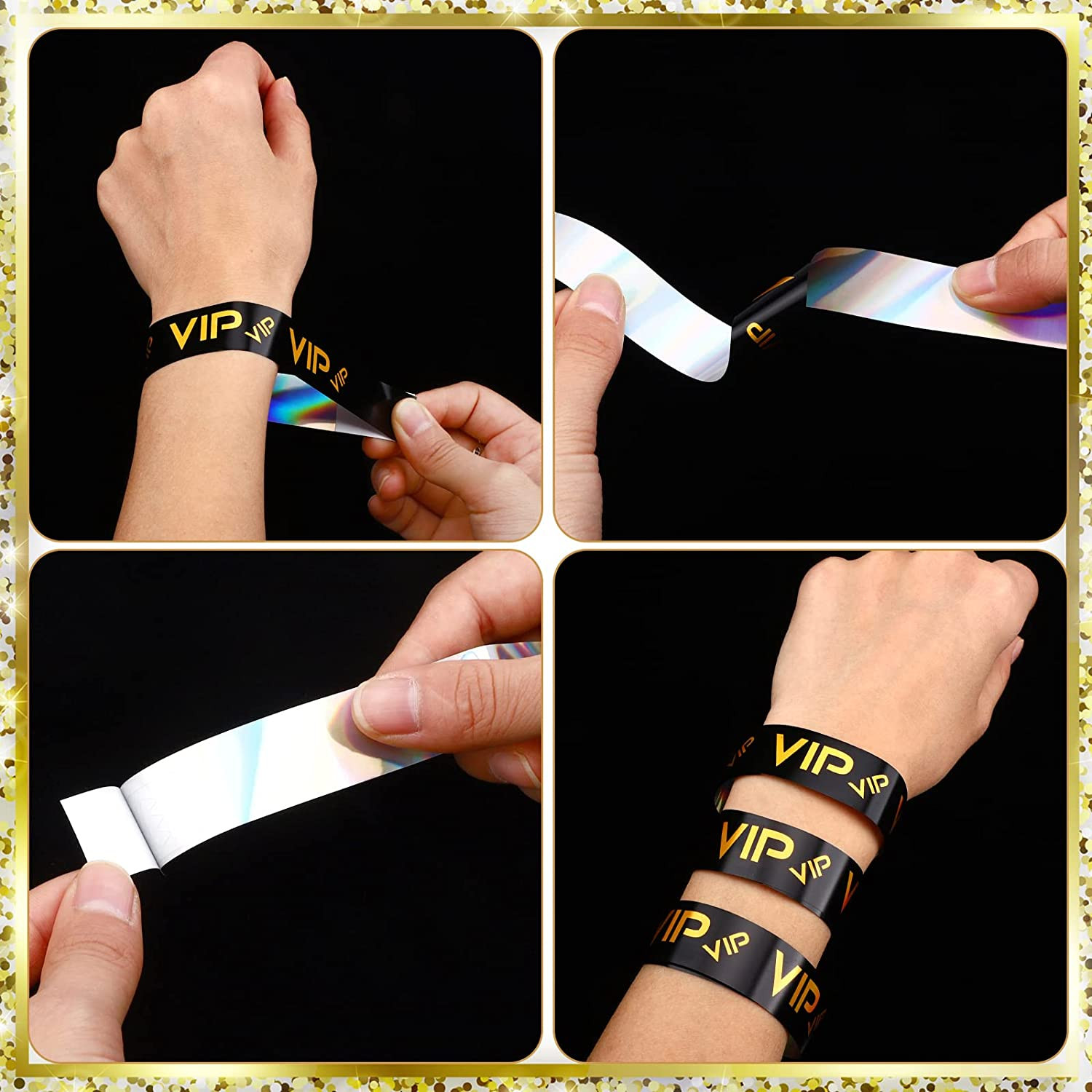 500 Pack VIP Plastic Wristbands Party Wristbands for Events VIP Wristbands
