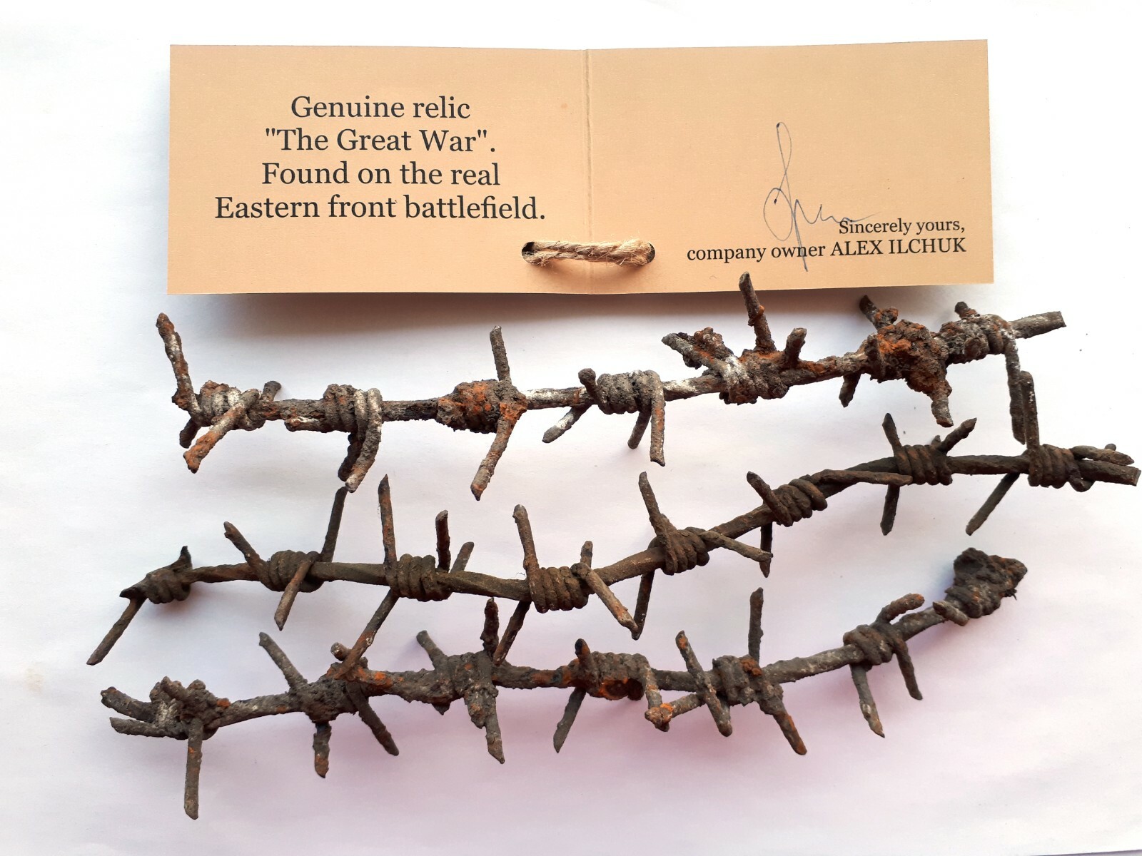 Barbed Wire WWI germany original WW1 dug barb battle relic vintage Great War