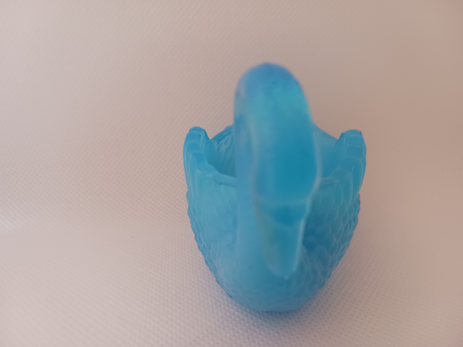 VINTAGE BOYD GLASS TEAL BLUE SWAN OPEN SALT CELLAR DISH (1978-1983)