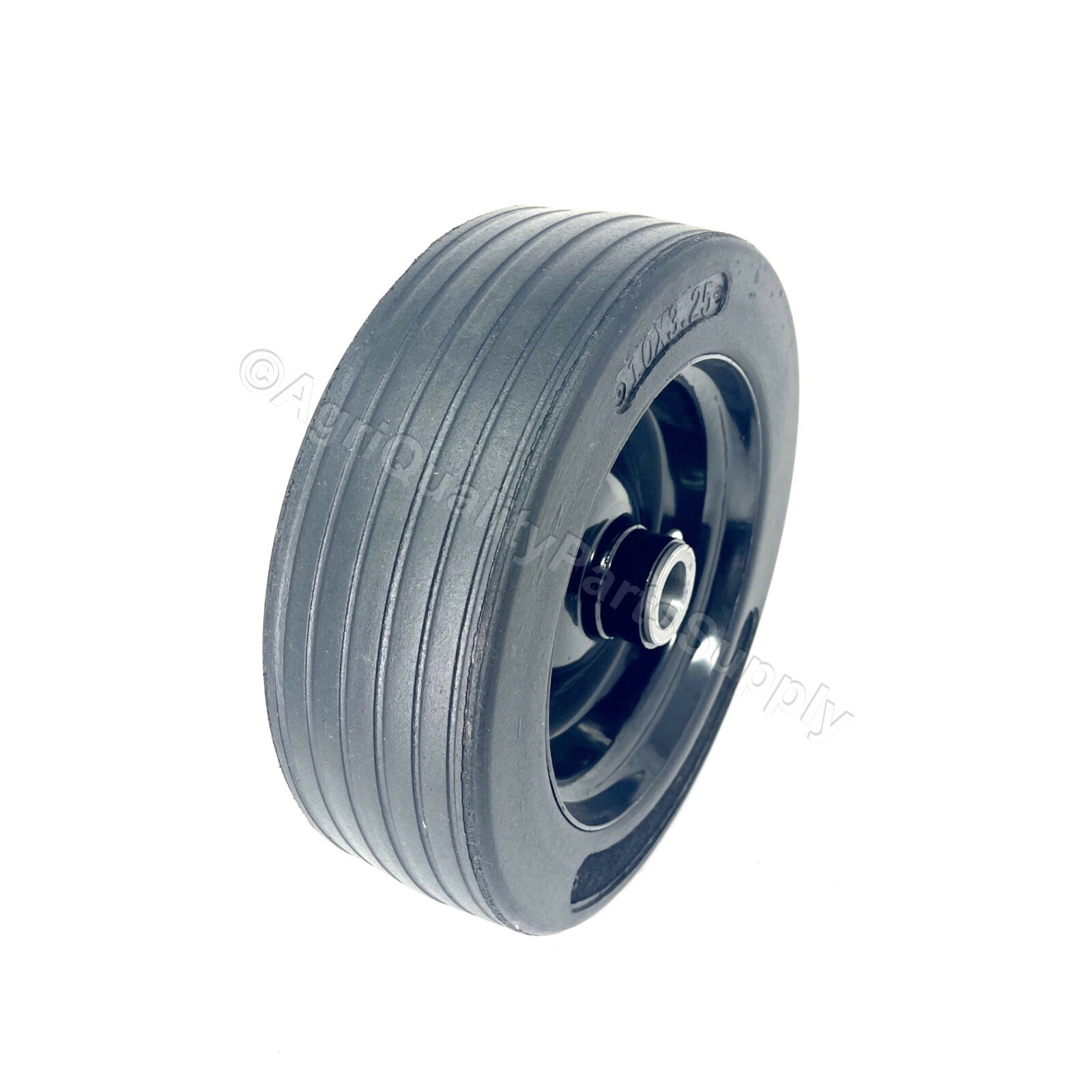 10"x 3.25" FINISH MOWER WHEEL -SOLID MOLDED TIRE - FITS 1" AXLE, Free Shipping