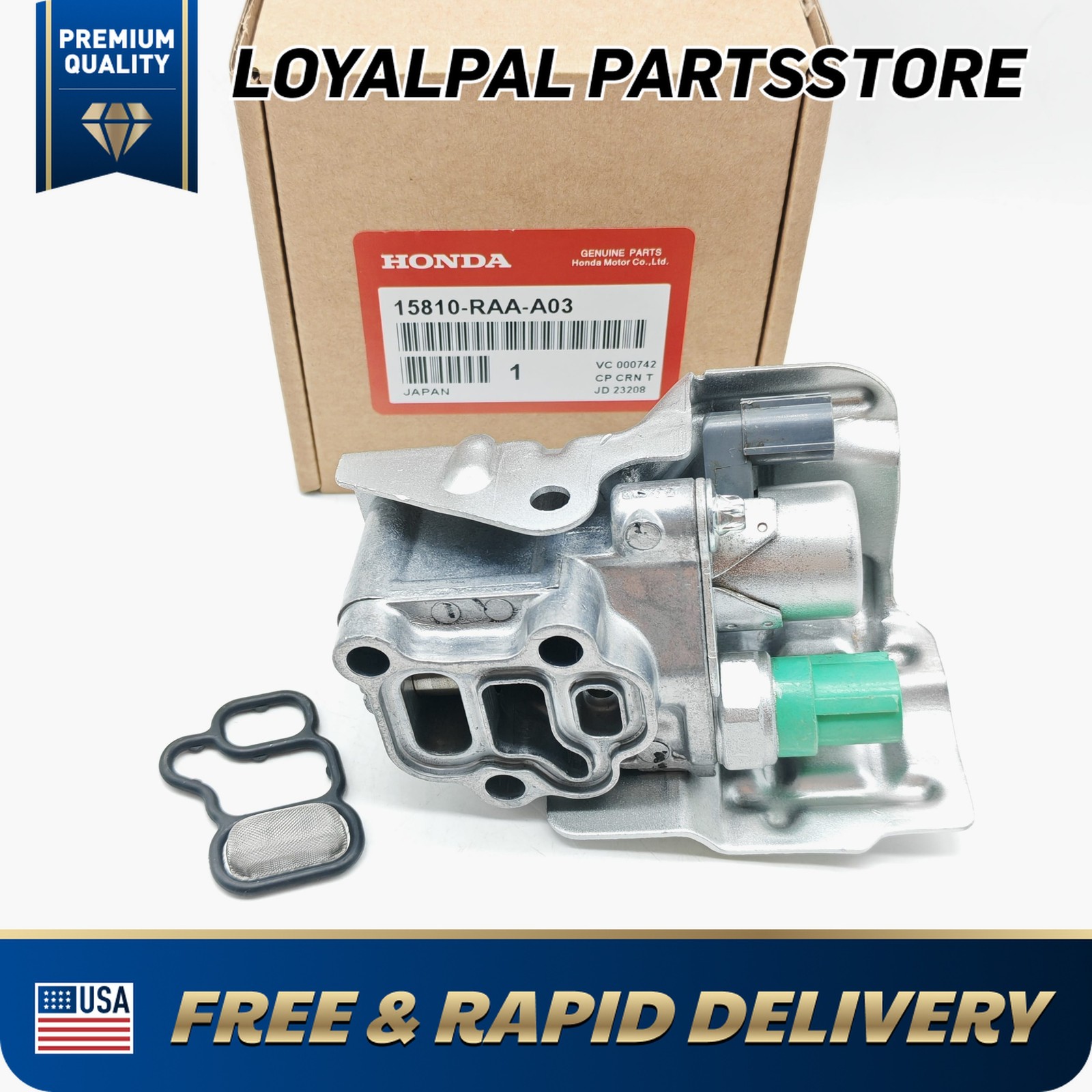 KEIHIN GENUINE OEM HONDA ACURA VTEC SOLENOID SPOOL VALVE W/GASKET 15810RAAA03 US