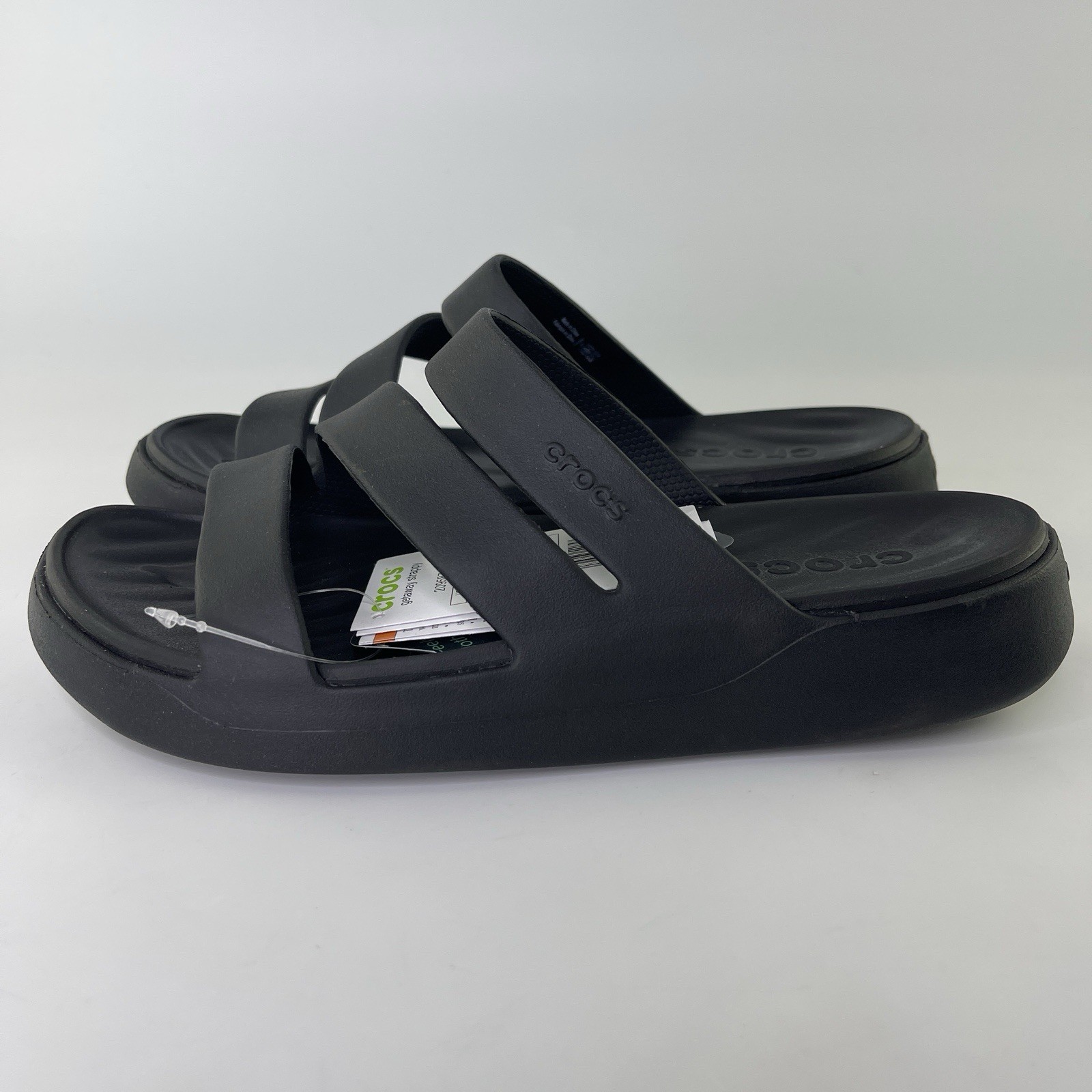 Crocs Getaway Strappy Slip On Sandals Black Womens Size 9