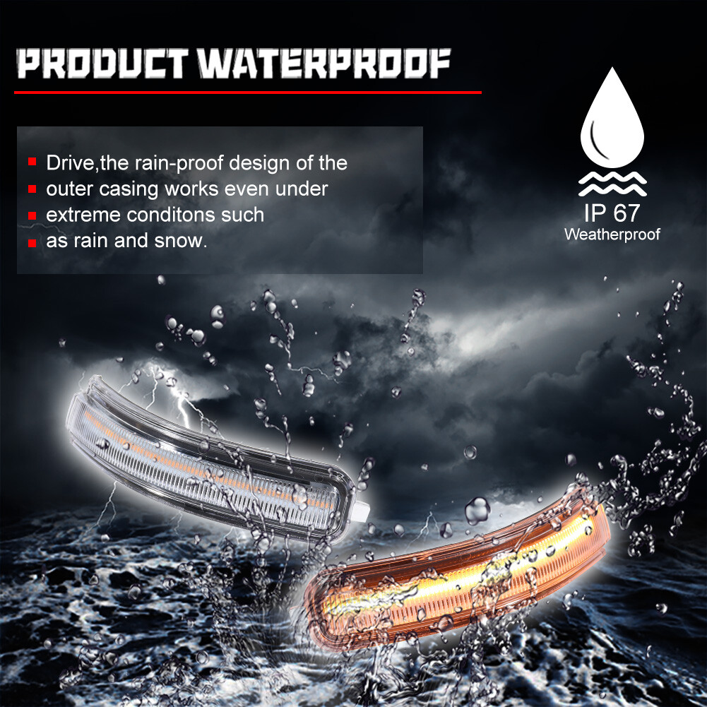 For 2009-2014 Nissan Maxima Clear Amber Side Mirror Sequential Signal Lights 2x