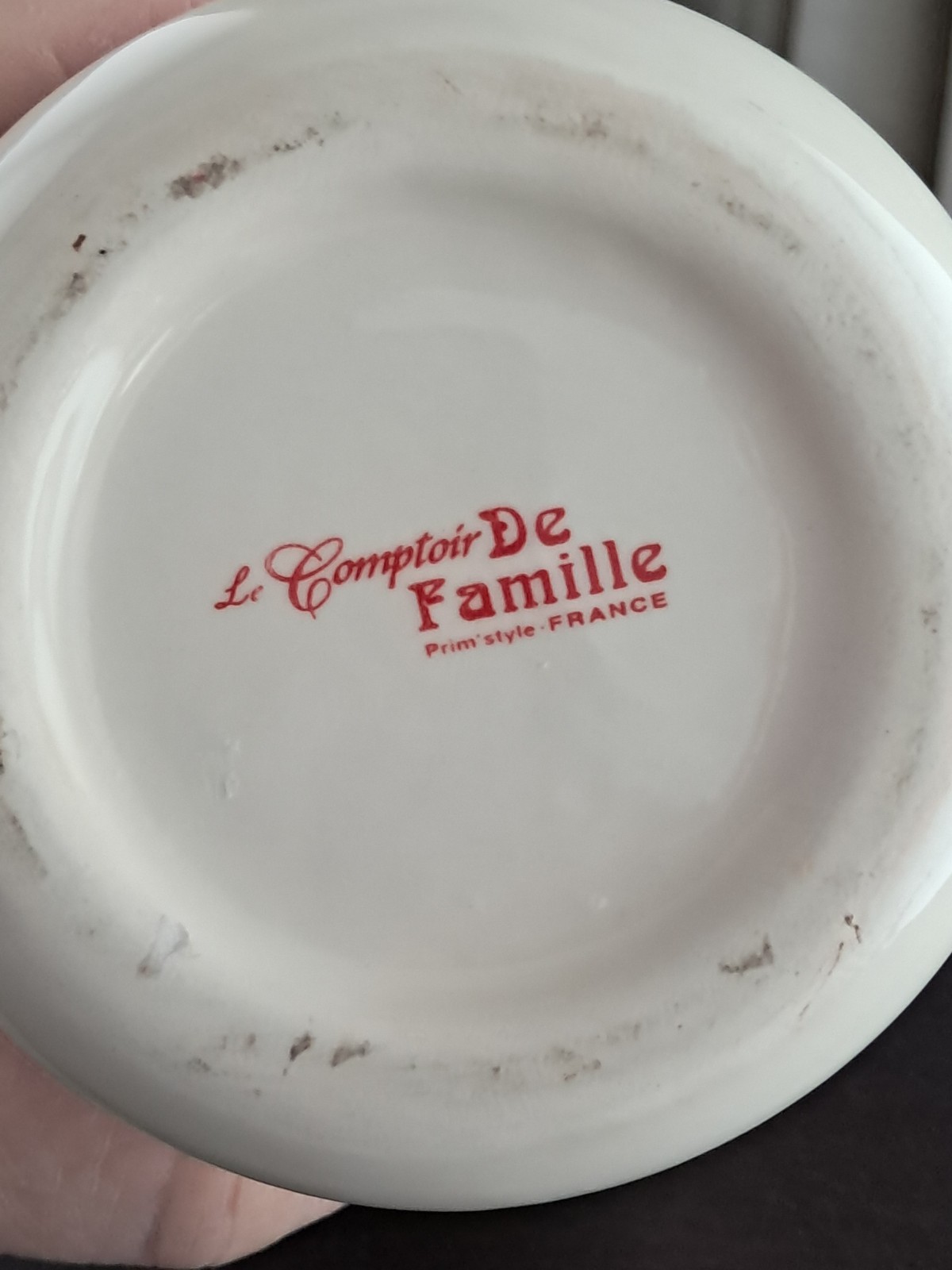 Ceramic Le Comptoir De Famille Red White France Pitcher Le Petit Dejeuner