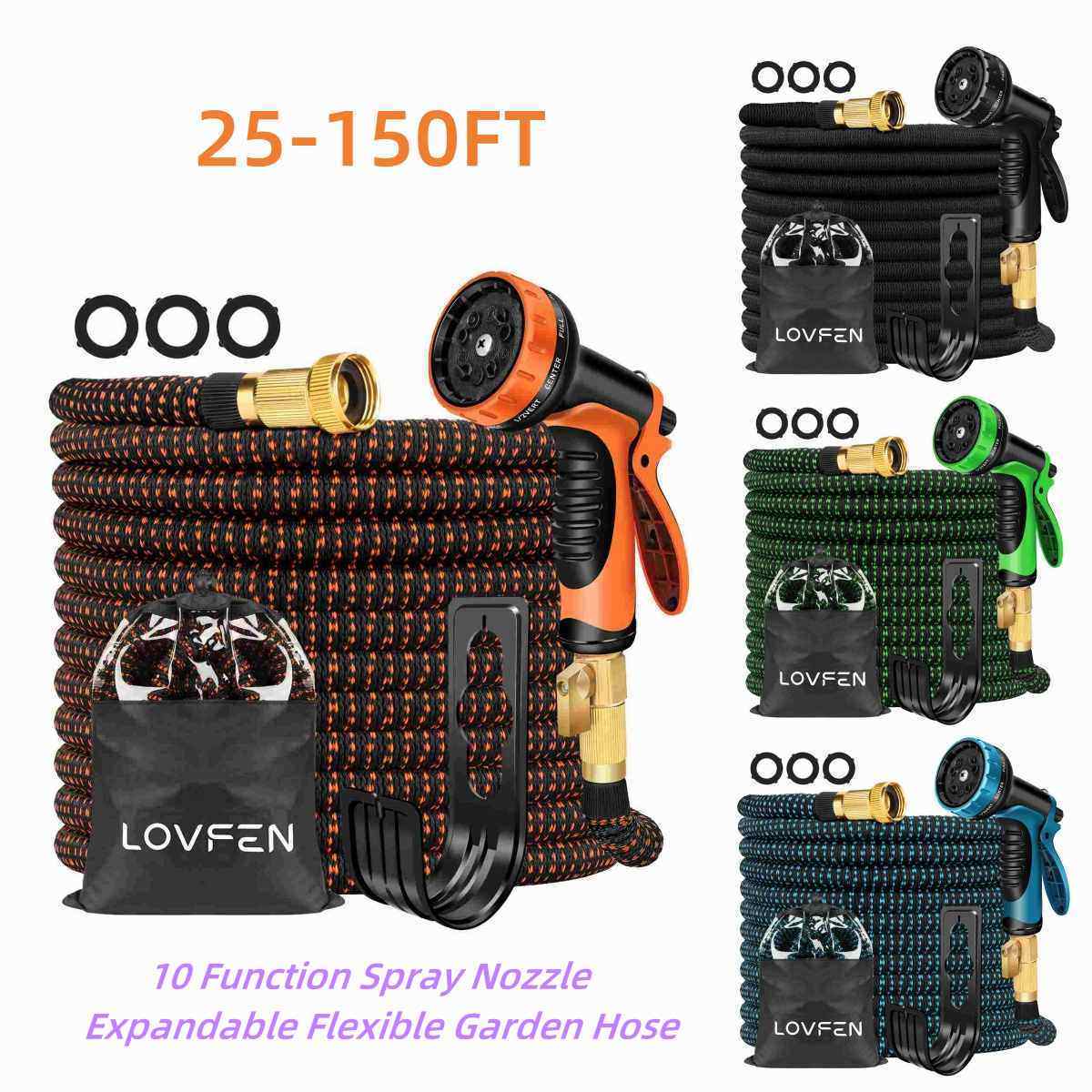 Durable Leak Proof Expandable Flexible Garden Water Hose 25/50/75/100/150ft