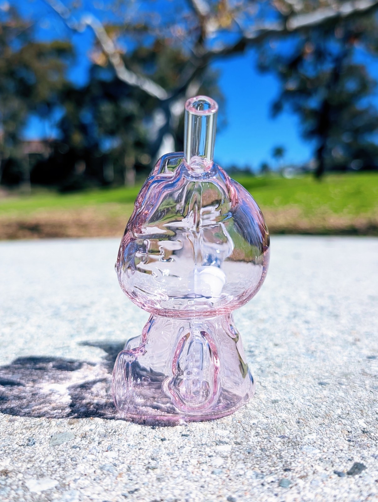 4.5 Inch Cute Pink Kitty Glass Bong Quality Tobacco Smoking Water Pipe Hookah